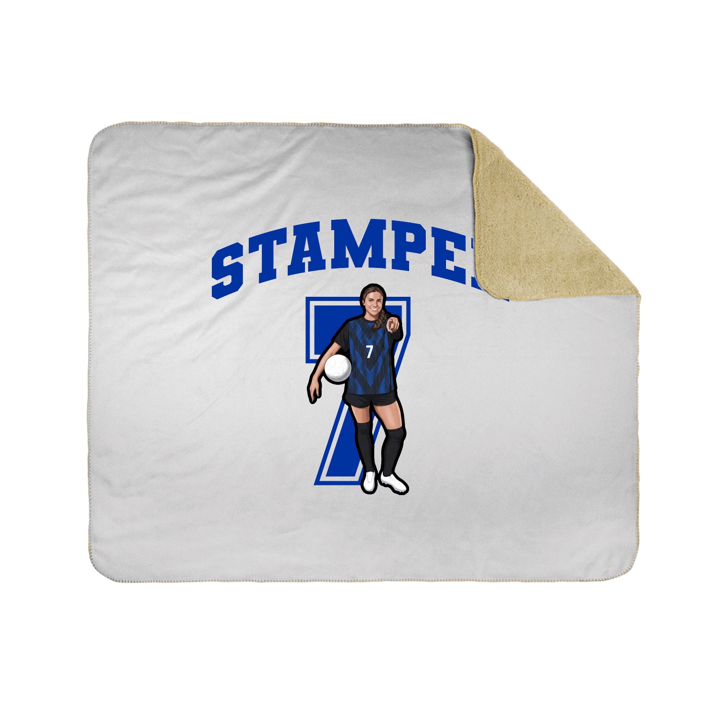 Throw Blanket — Number in White