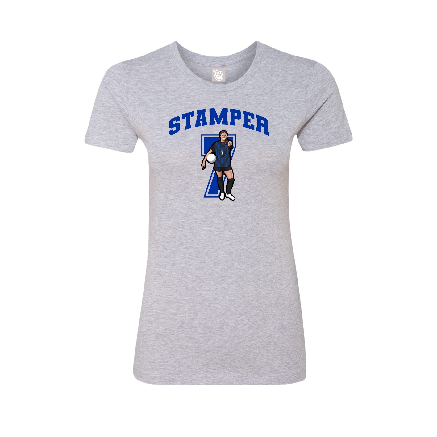 Fitted Women's Tee — Number in Grey