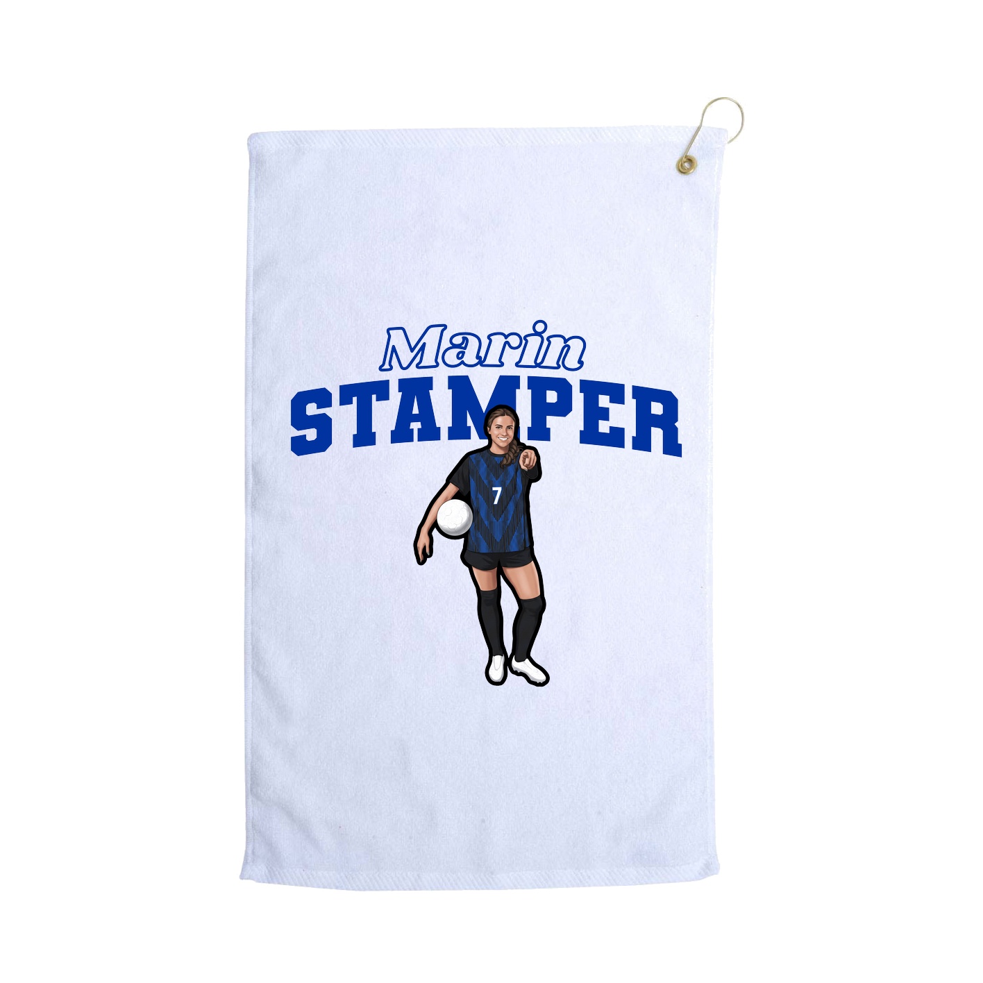 Golf Towel — Name Arch in White