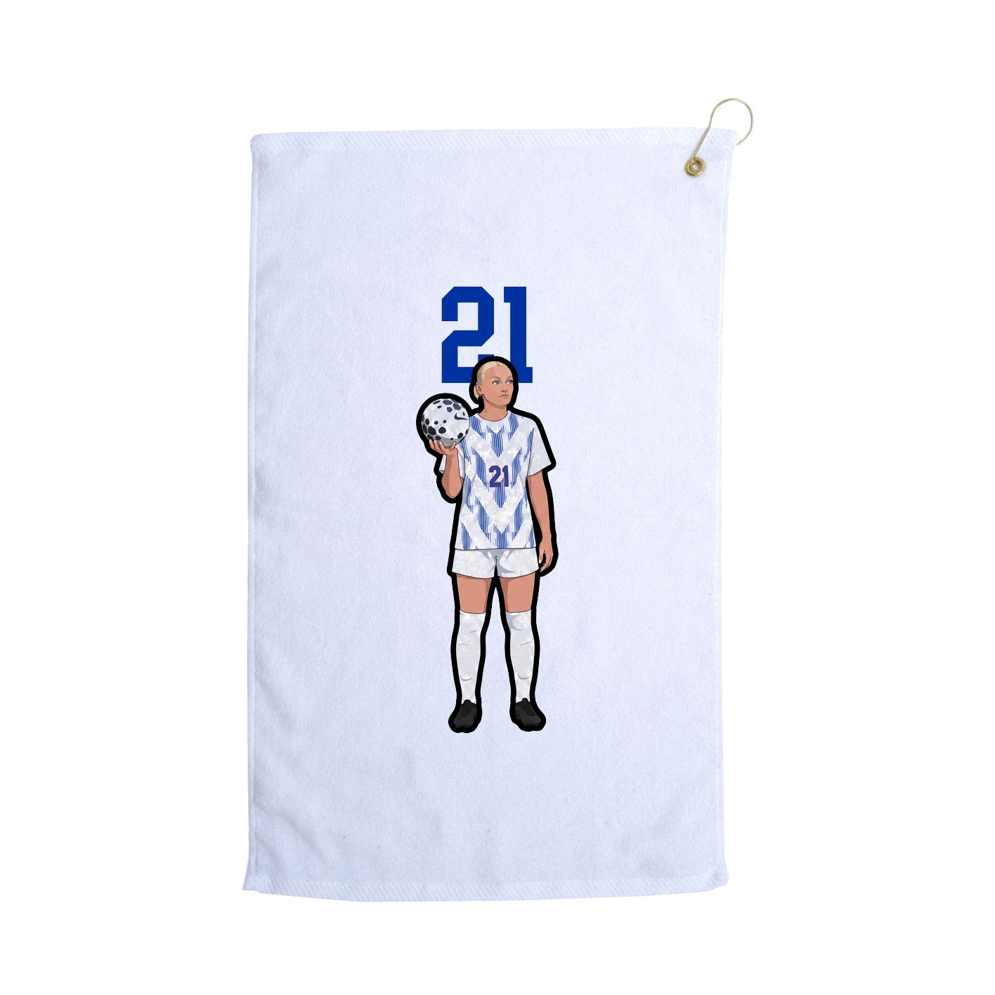 Golf Towel — Number Top in White