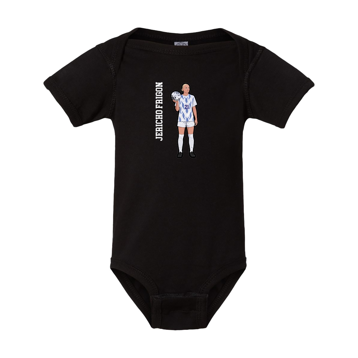 Baby Onesie — Name Vertical in Black