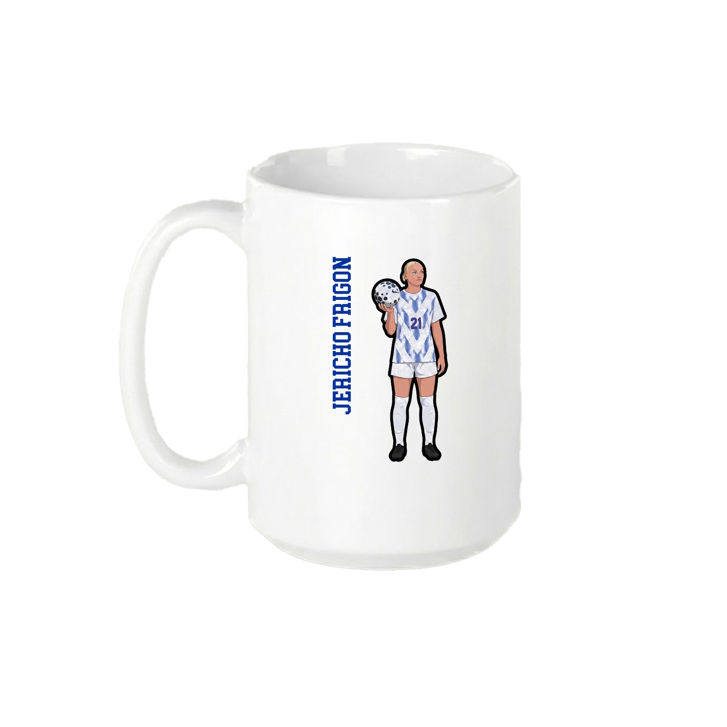 15oz Coffee Mug — Name Vertical in White