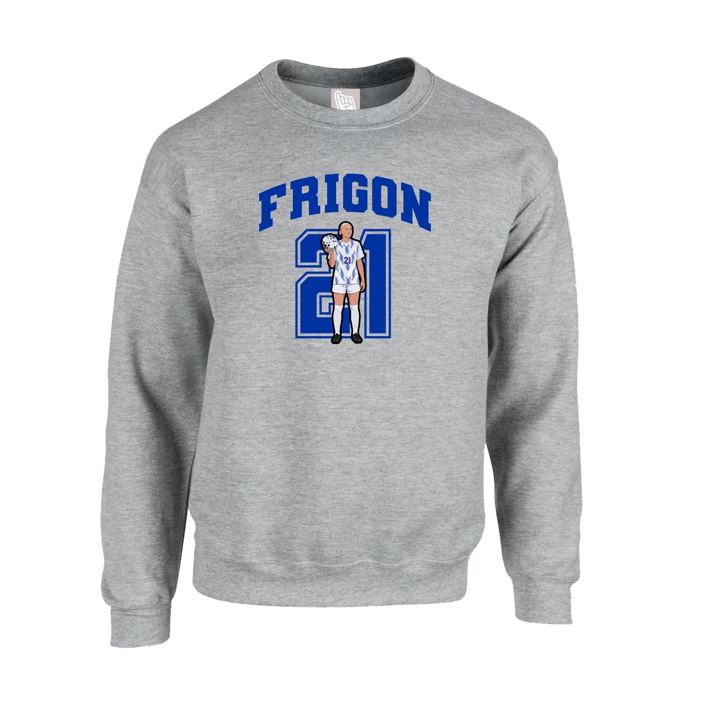 Fleece Crew — Number in Grey