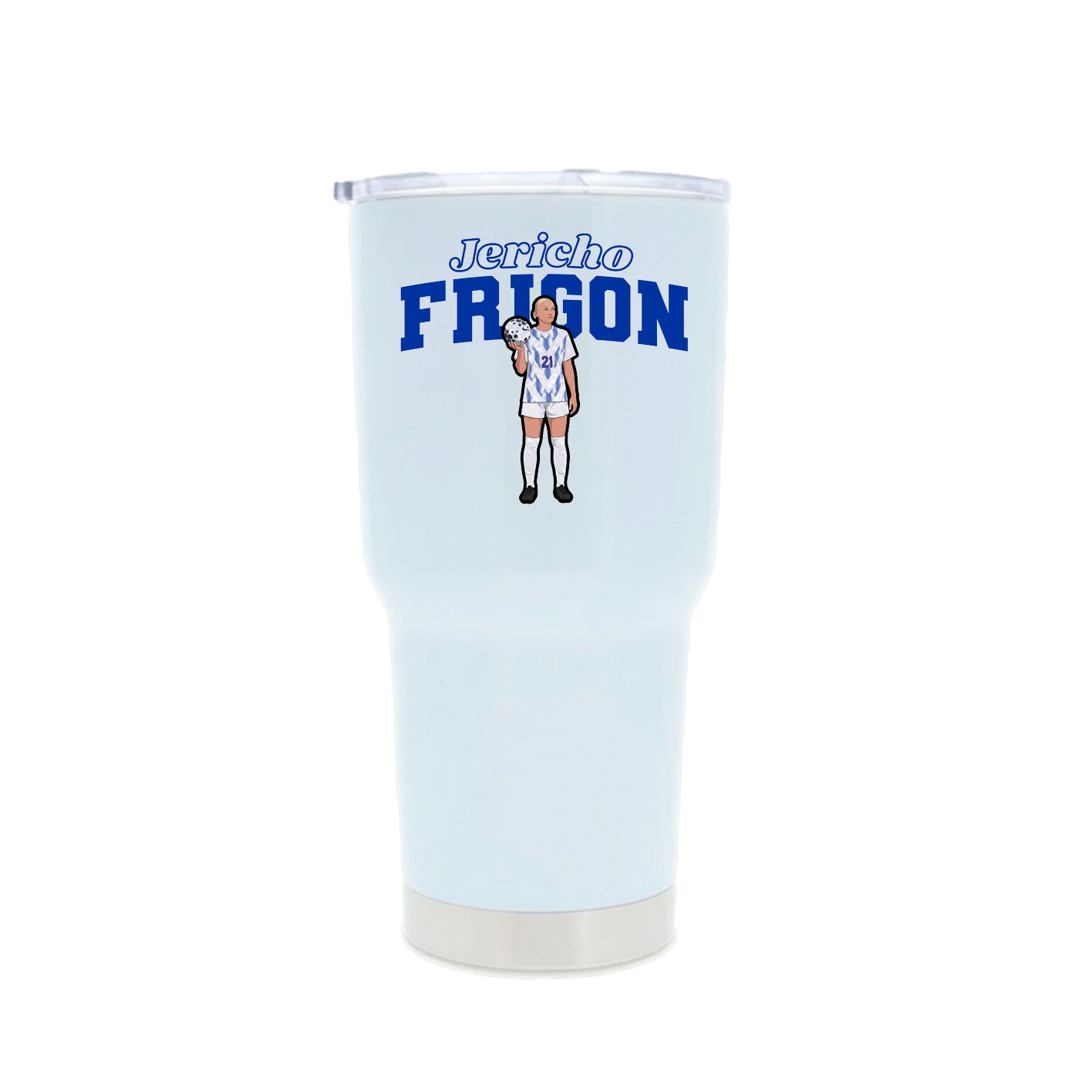 30oz Stainless Steel Tumbler — Name Arch in White
