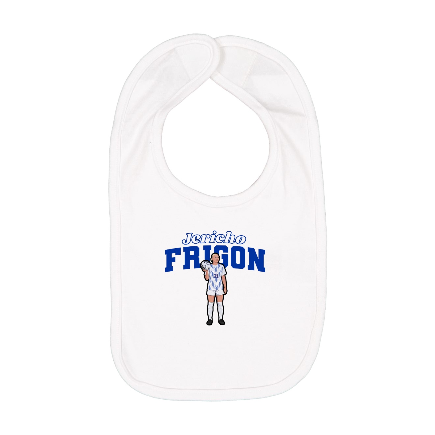 Infant Bib — Name Arch in White
