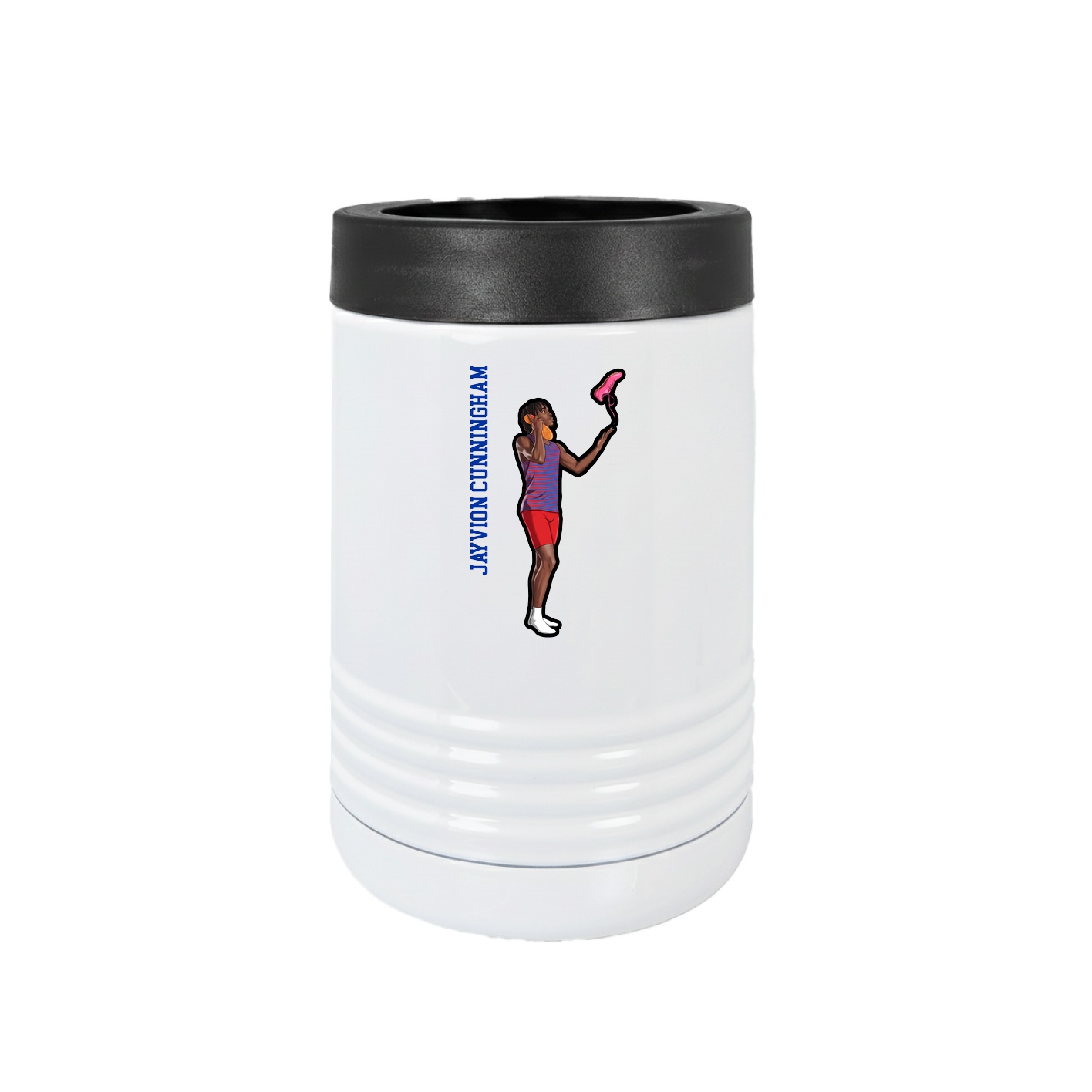 Beverage Holder — Name Vertical in White