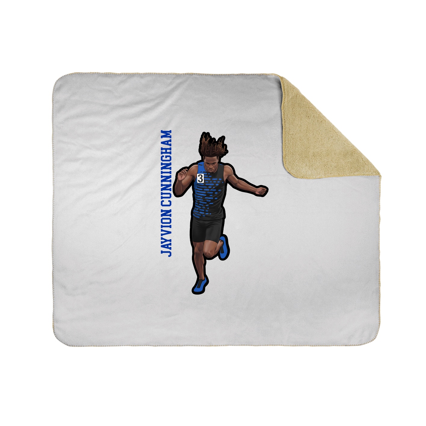 Throw Blanket — Name Vertical in White