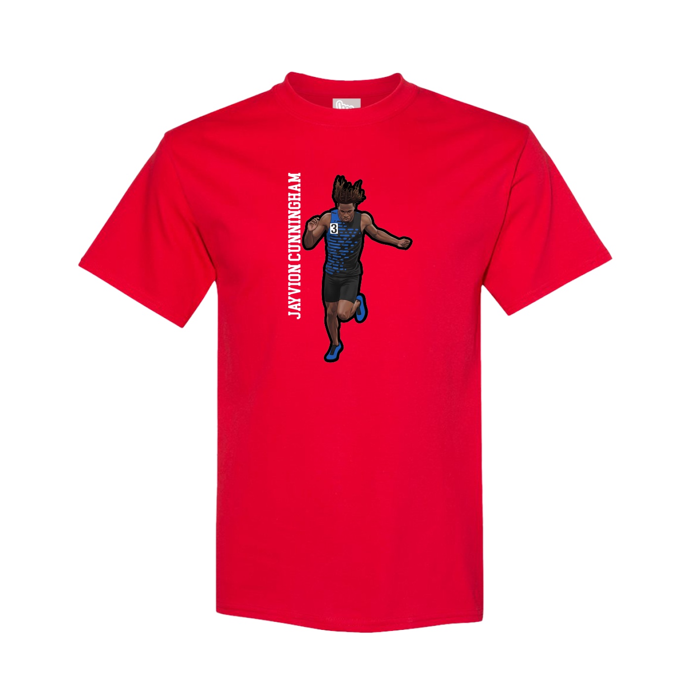 Tee — Name Vertical in Red