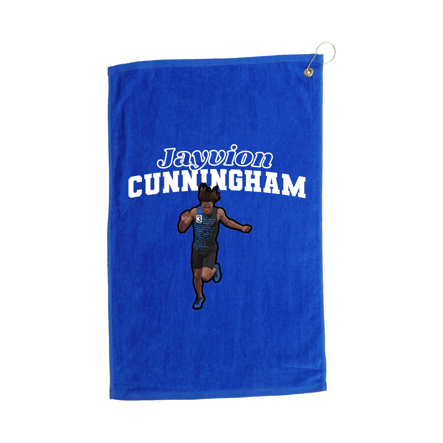 Golf Towel — Name Arch in Royal
