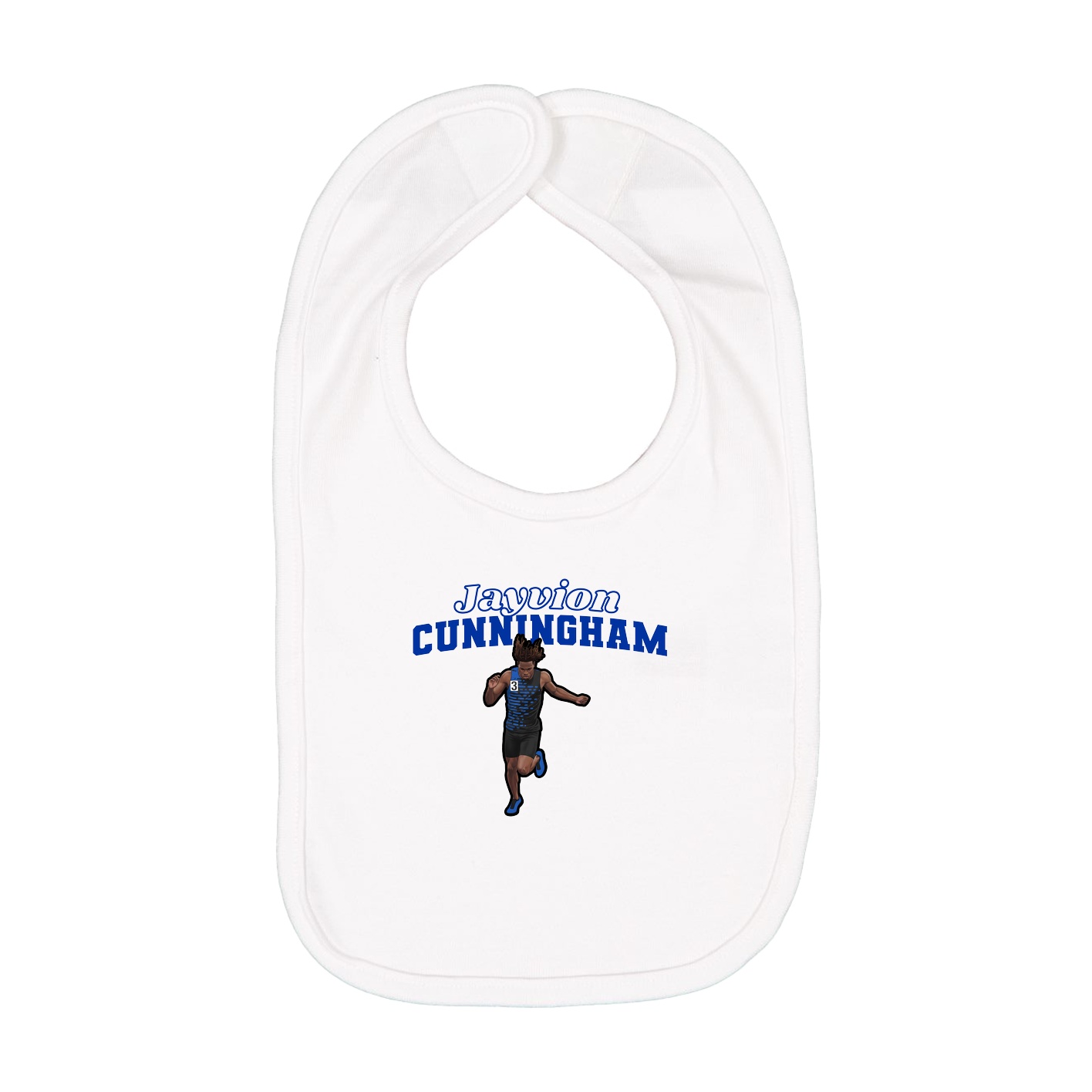 Infant Bib — Name Arch in White