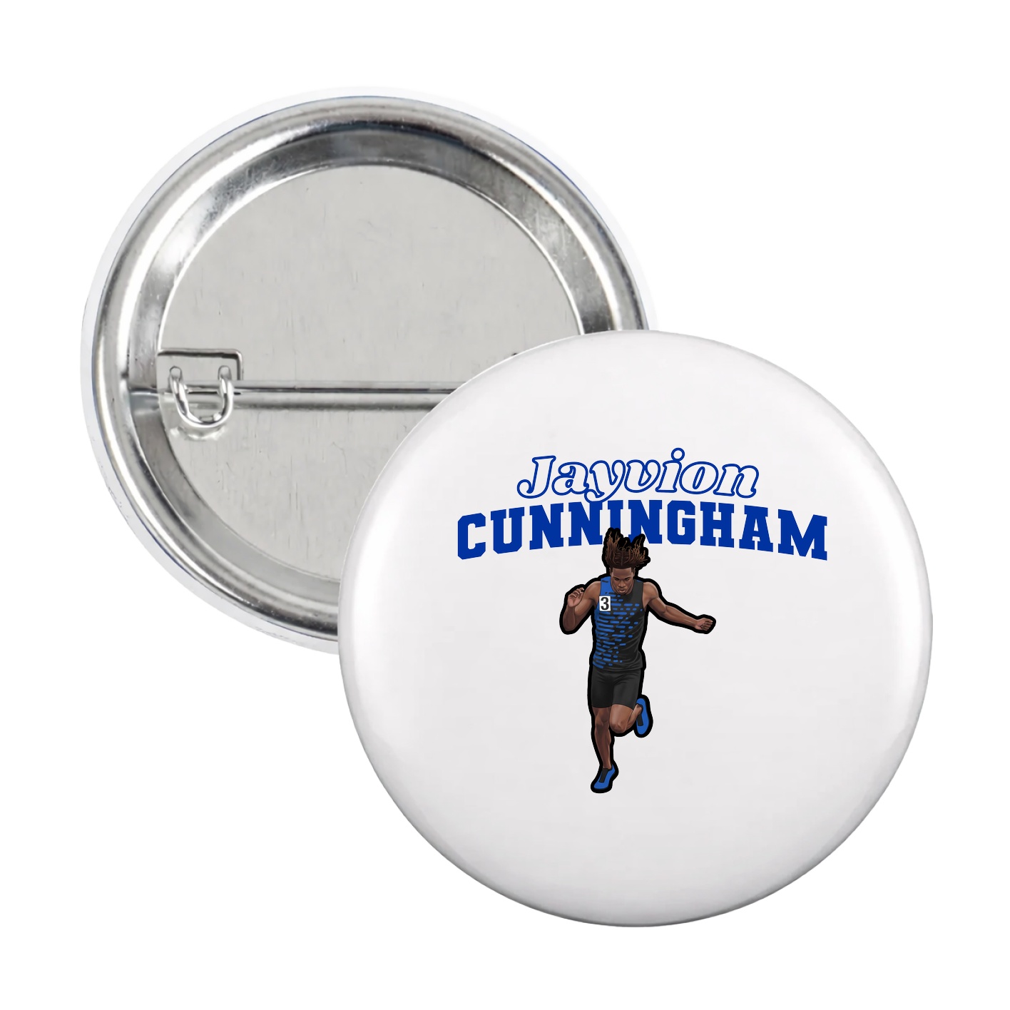 Game Day Button — Name Arch in White