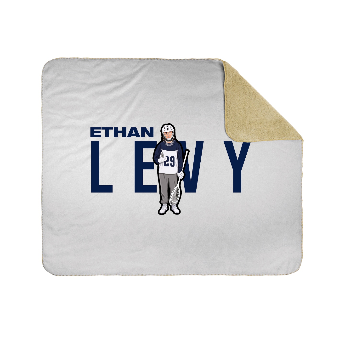 Throw Blanket — Player Name in White