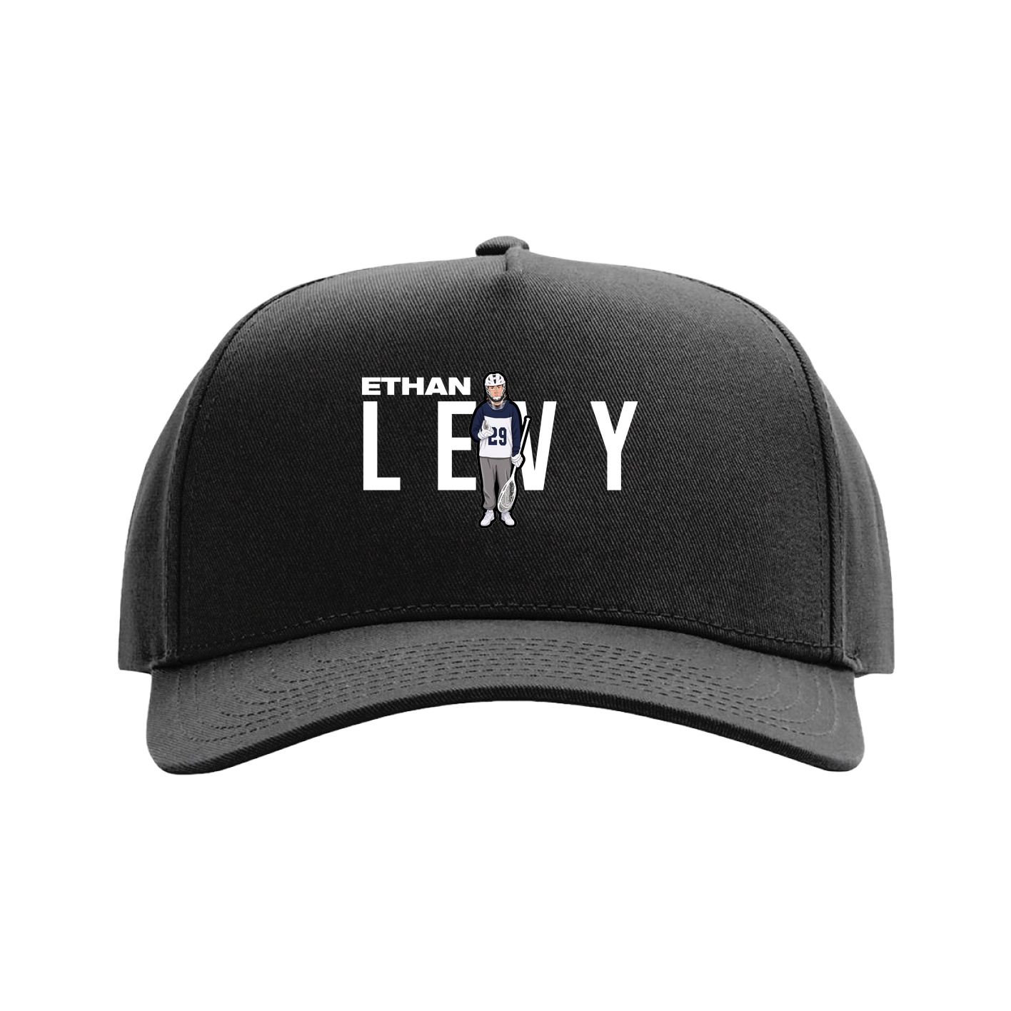 Full Fabric Five-Panel Champ Cap — Player Name in Black