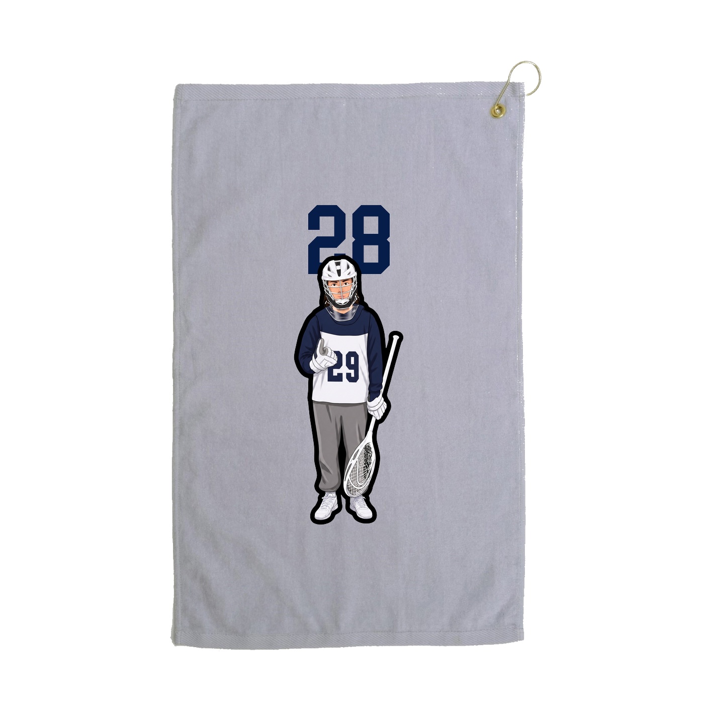 Golf Towel — Number Top in Grey