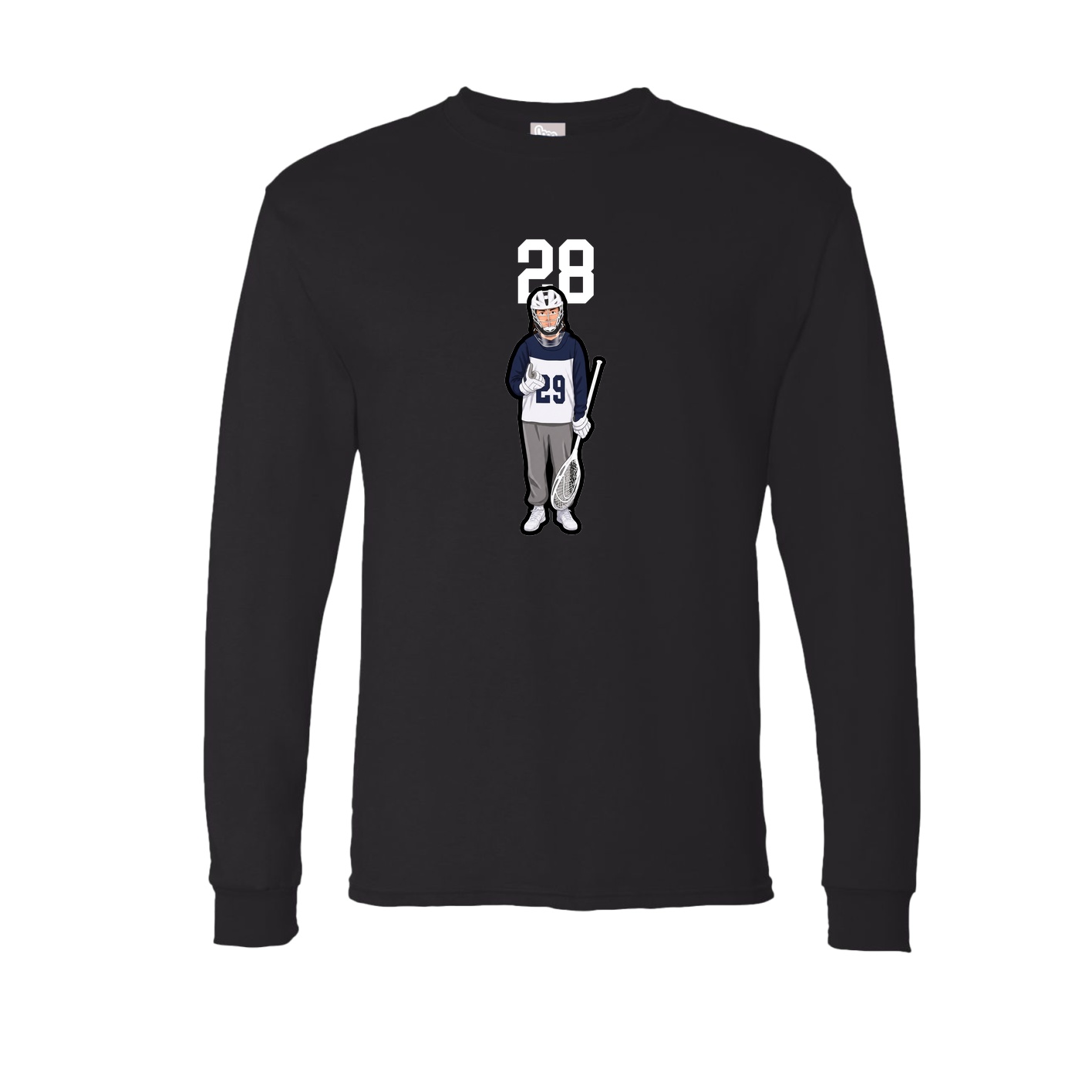 Long Sleeve Tee — Number Top in Black