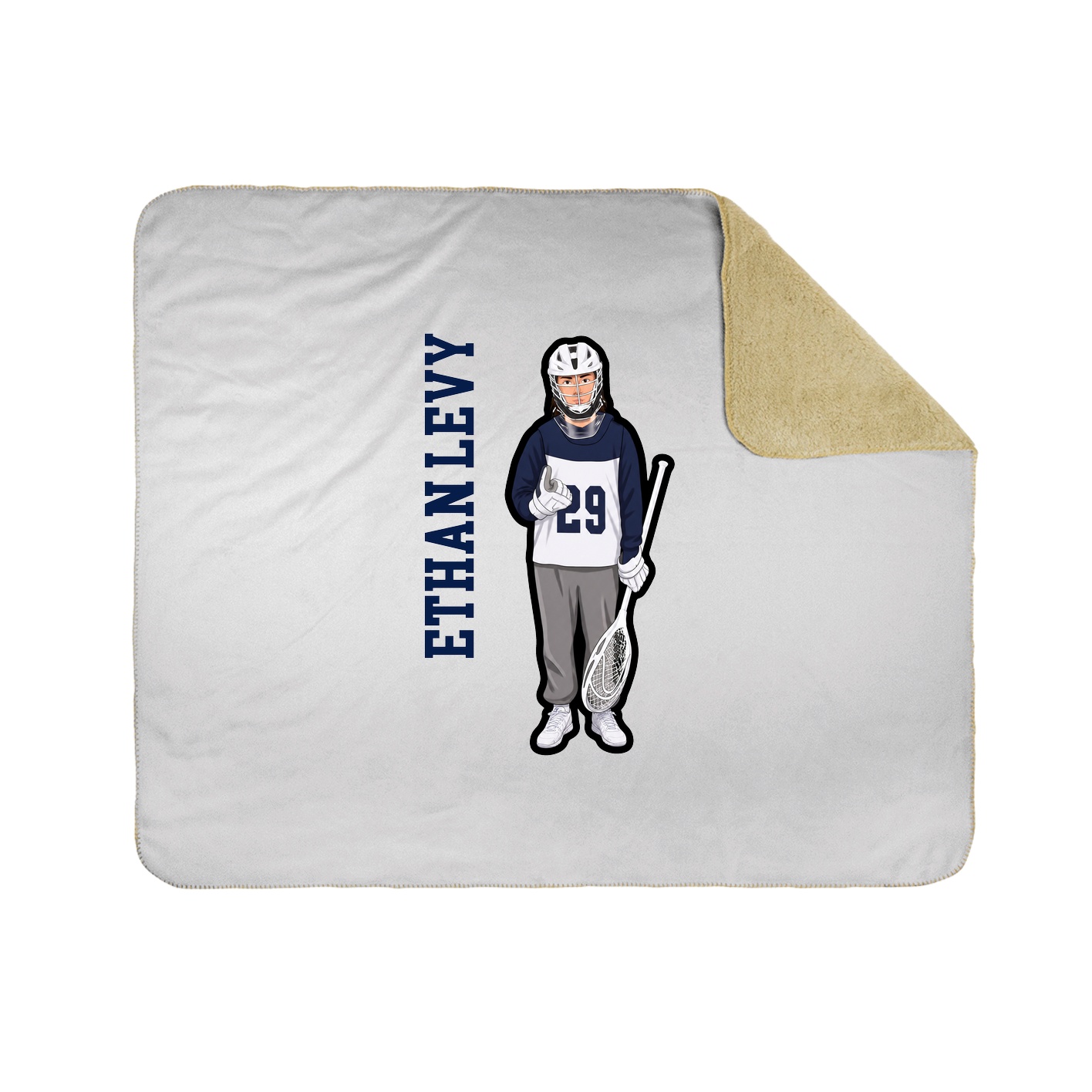 Throw Blanket — Name Vertical in White