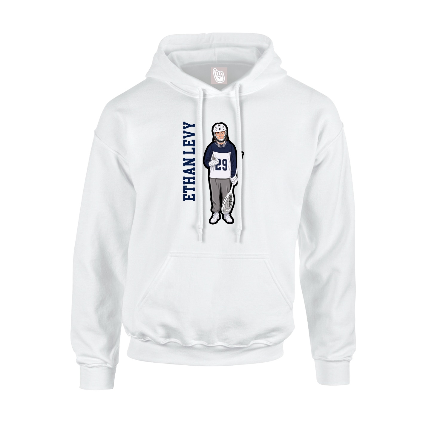 Hoodie — Name Vertical in White