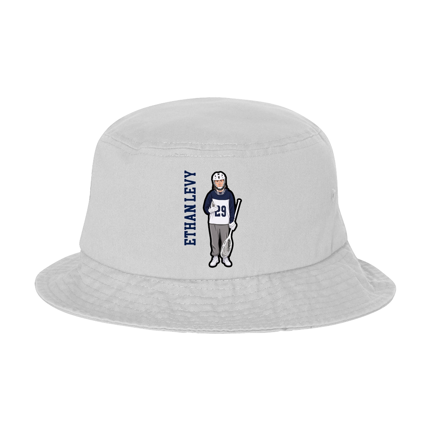 Bucket Cap — Name Vertical in White