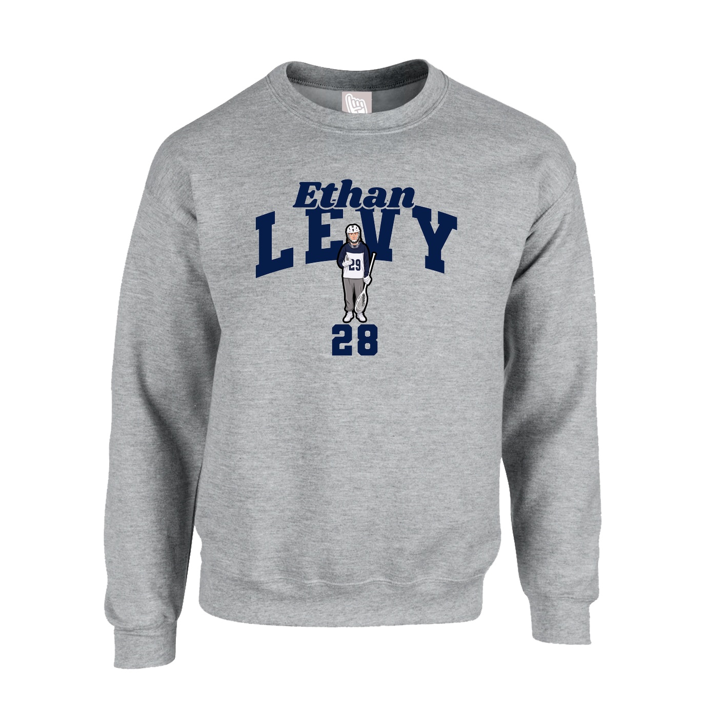 Fleece Crew — Signature Arch in Grey