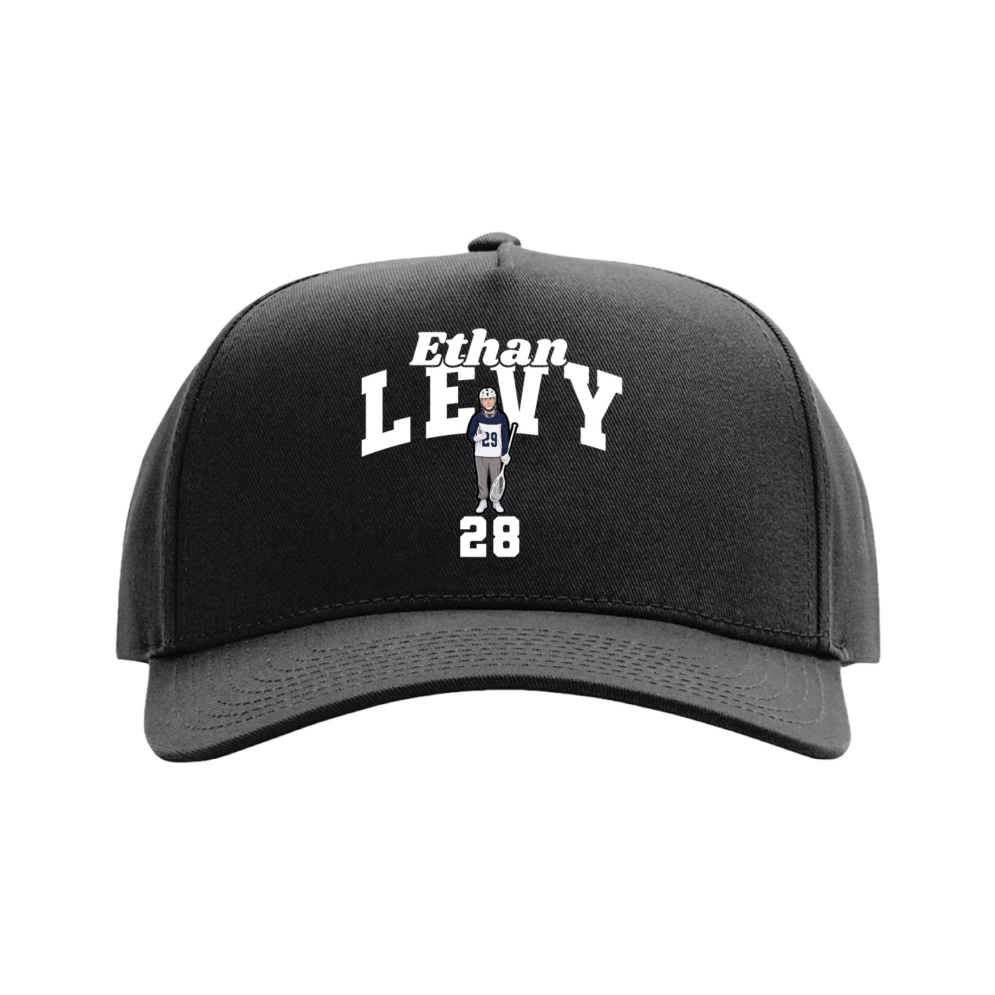 Full Fabric Five-Panel Champ Cap — Signature Arch in Black
