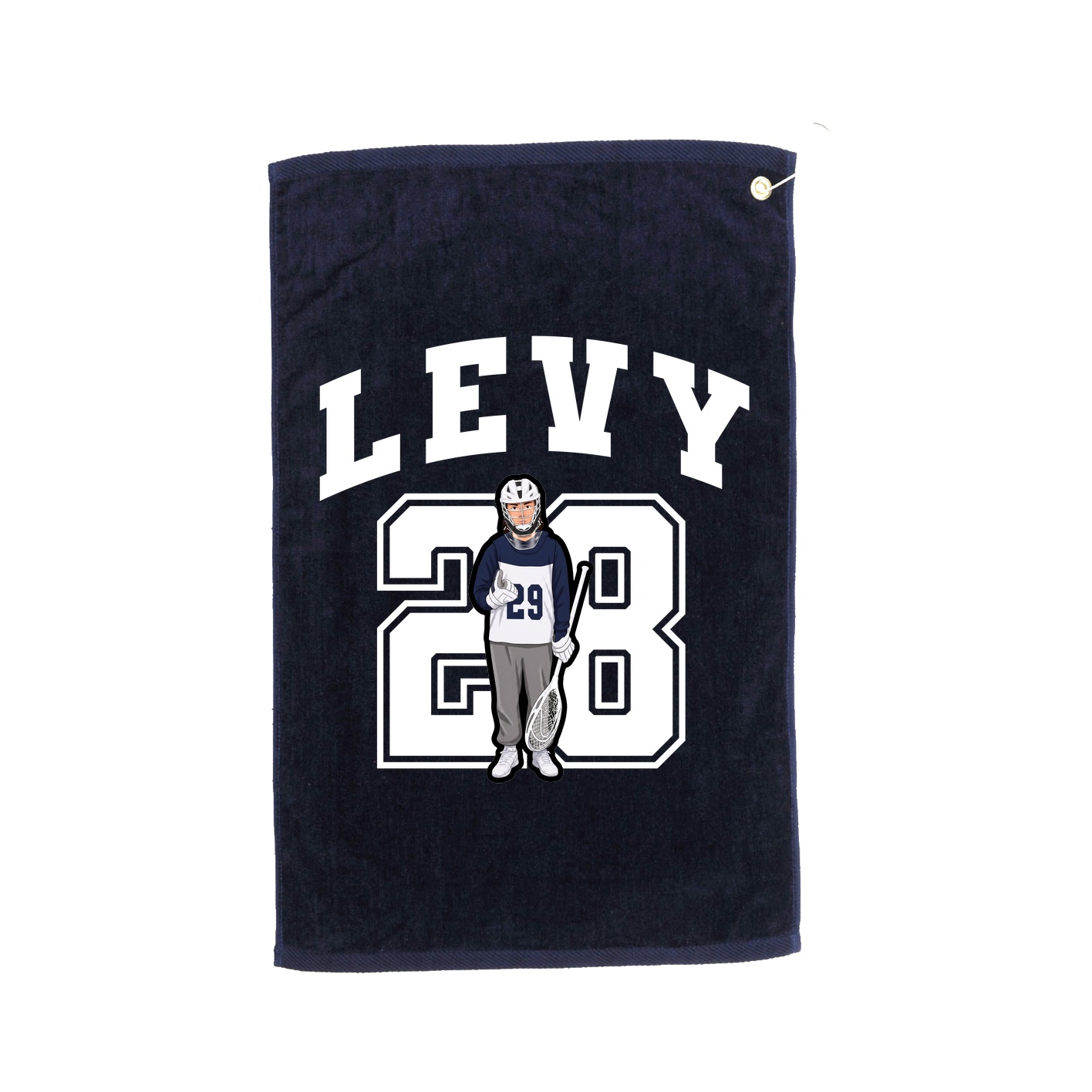 Golf Towel — Number in Navy