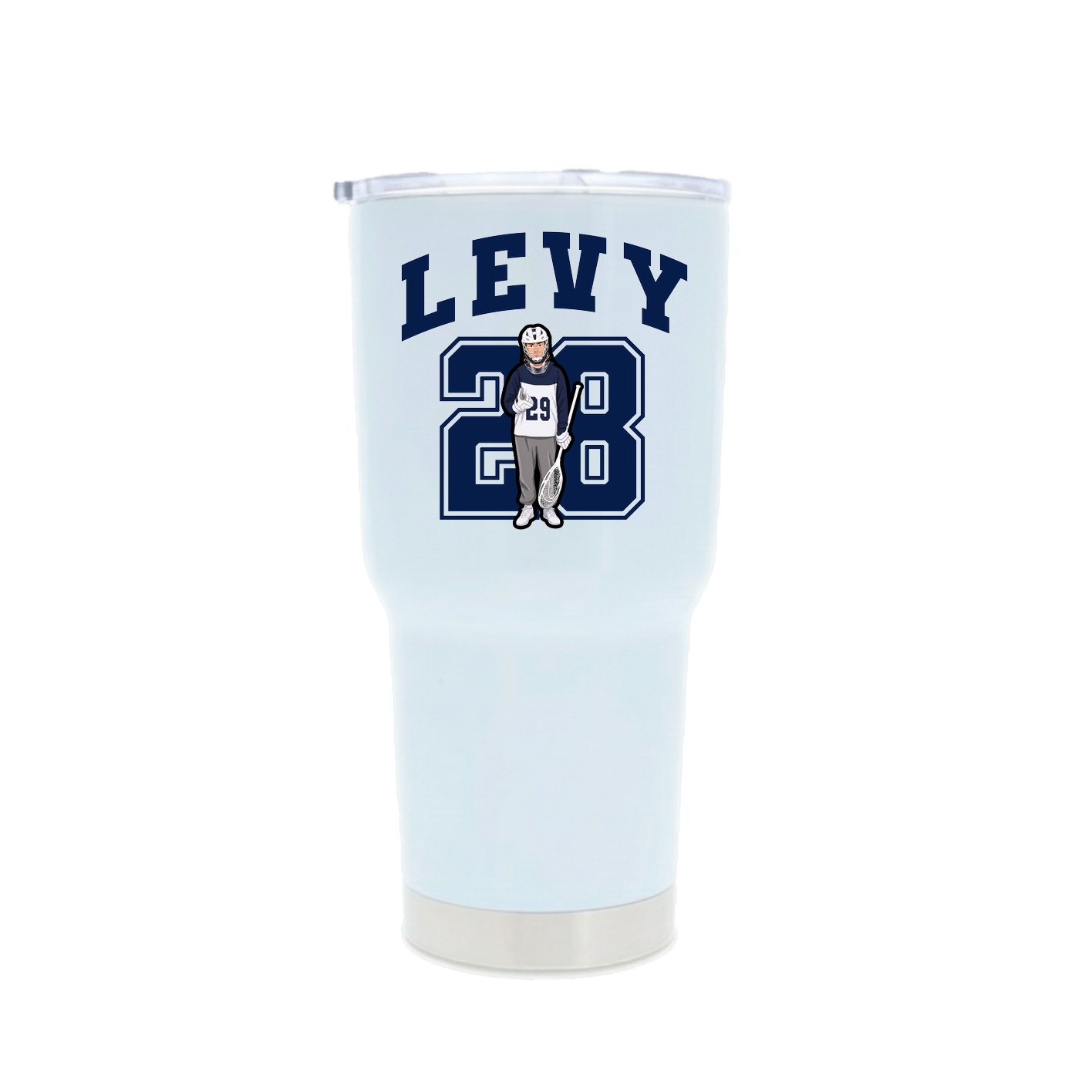 30oz Stainless Steel Tumbler — Number in White