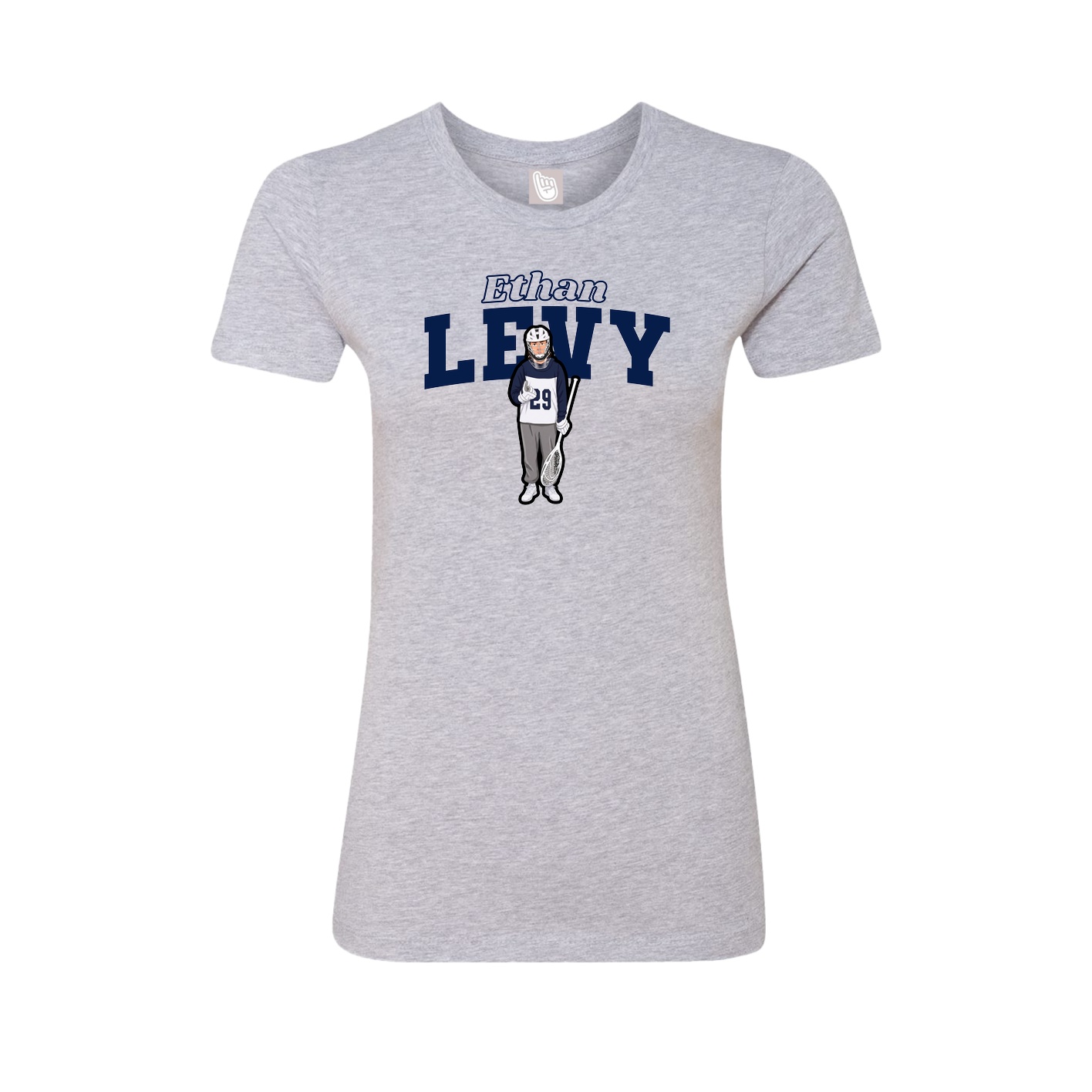 Fitted Women's Tee — Name Arch in Grey