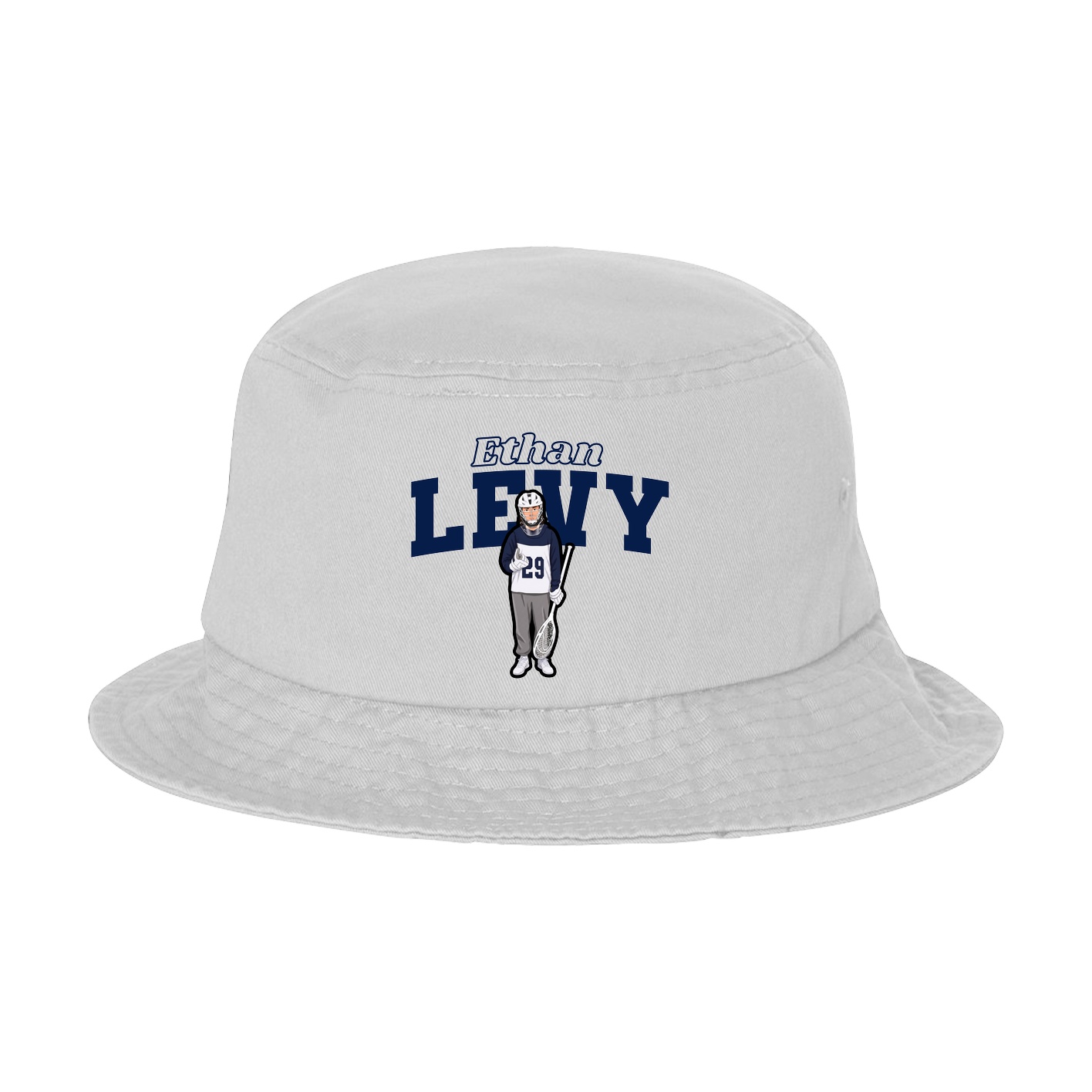 Bucket Cap — Name Arch in White