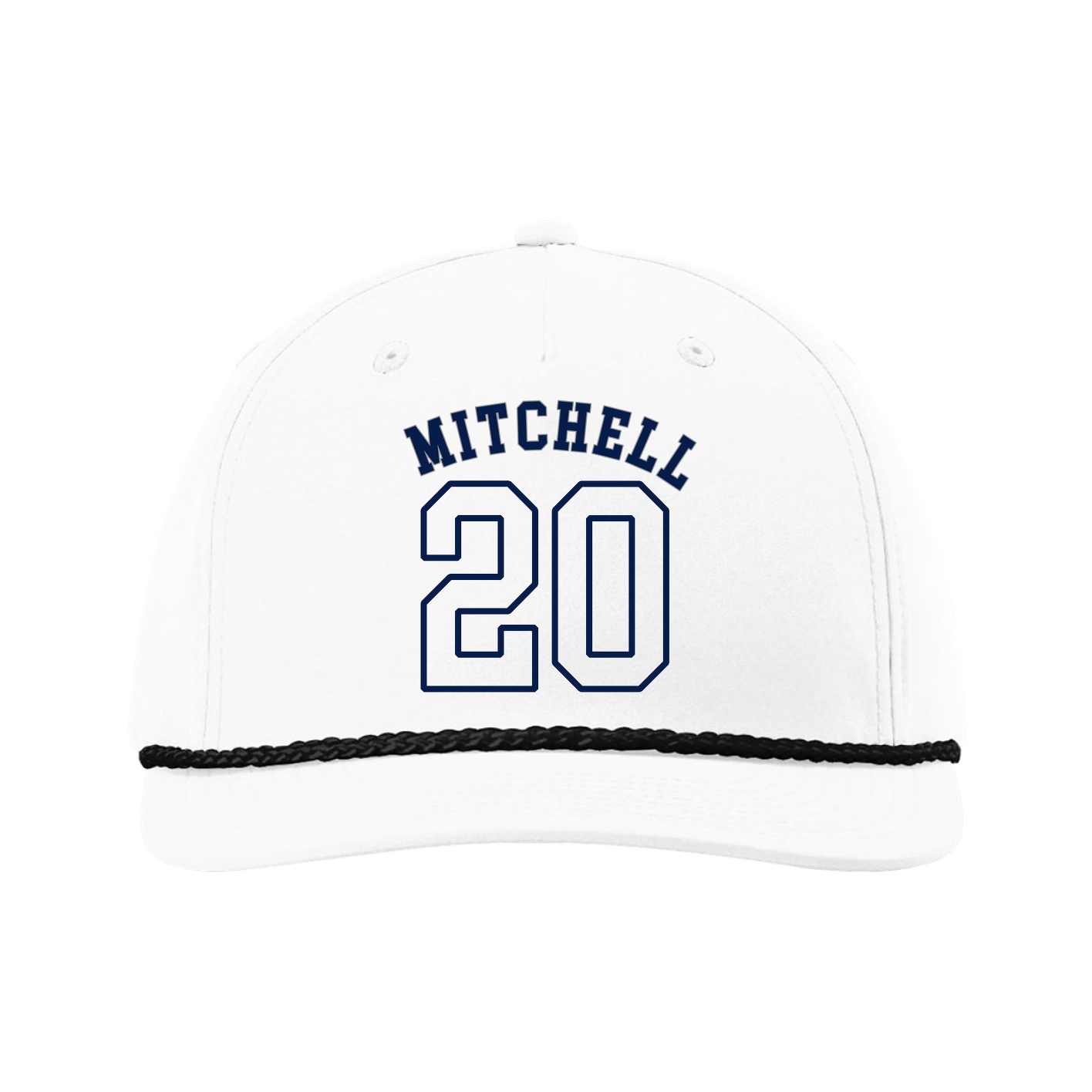 Five-Panel Classic Rope Cap — Shirsey Arch in White