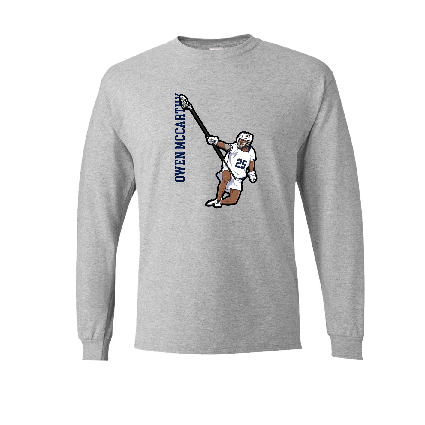Long Sleeve Tee — Name Vertical in Grey