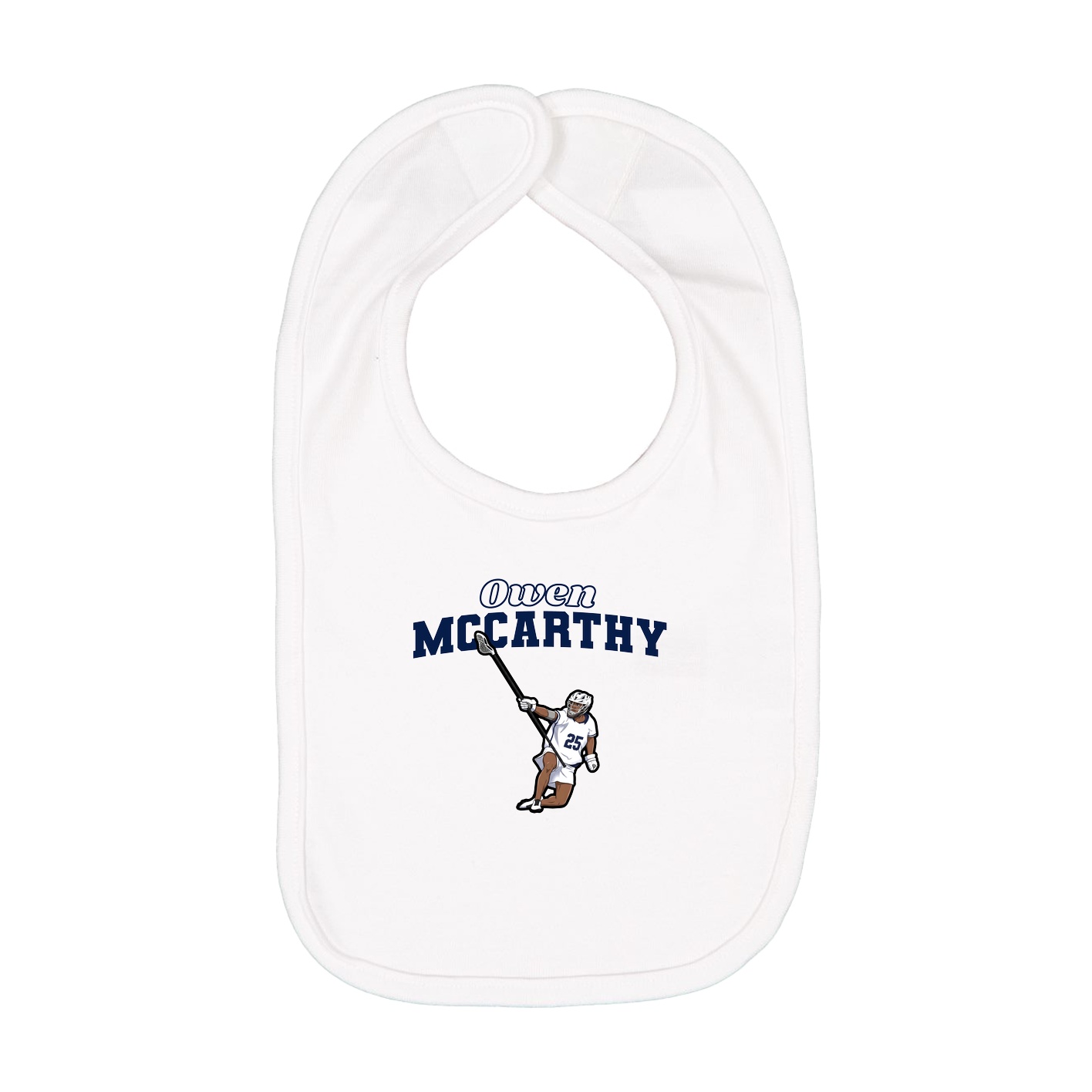 Infant Bib — Name Arch in White