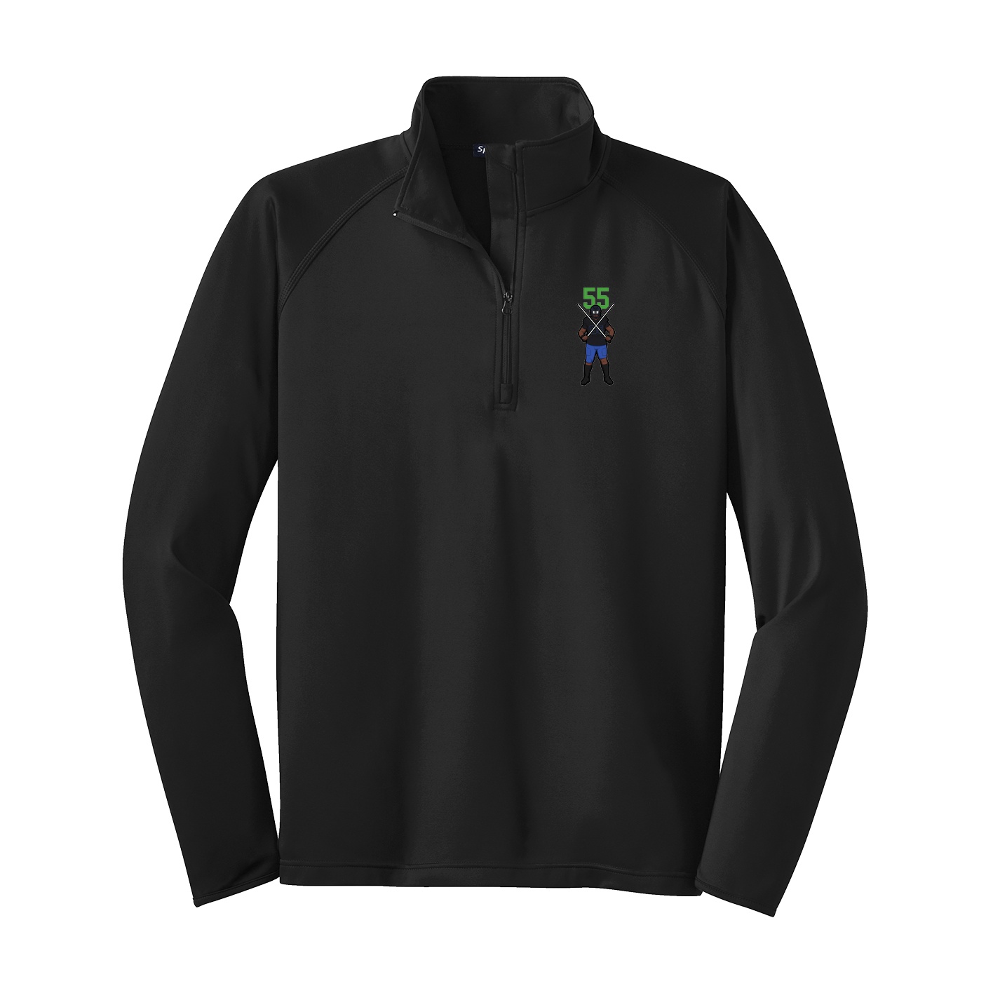 Q-Zip Pullover — Number Top in Black