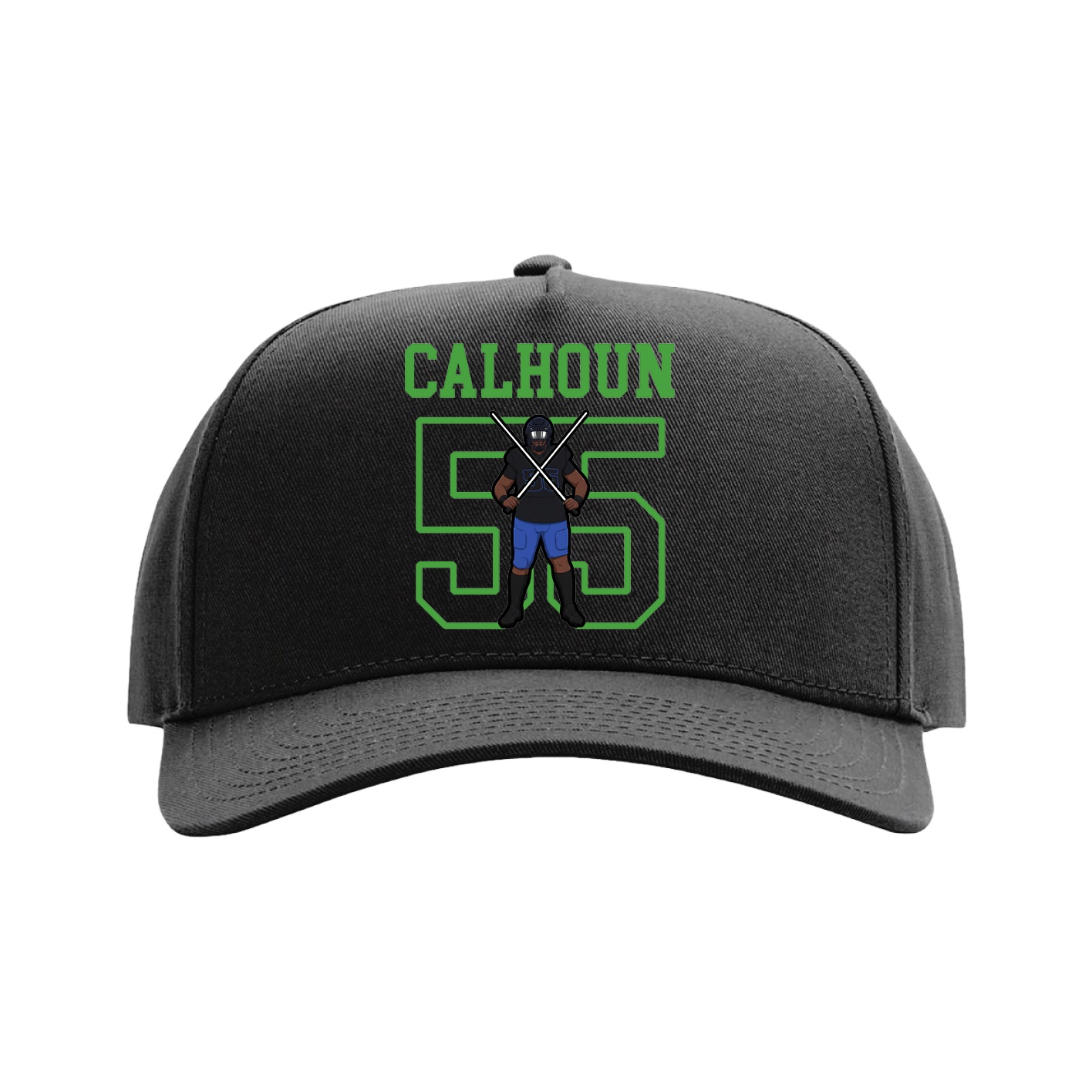 Full Fabric Five-Panel Champ Cap — Shirsey in Black