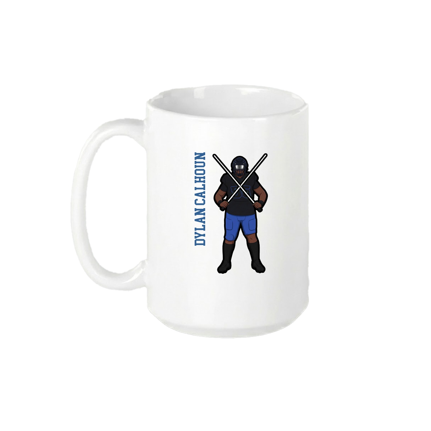 15oz Coffee Mug — Name Vertical in White