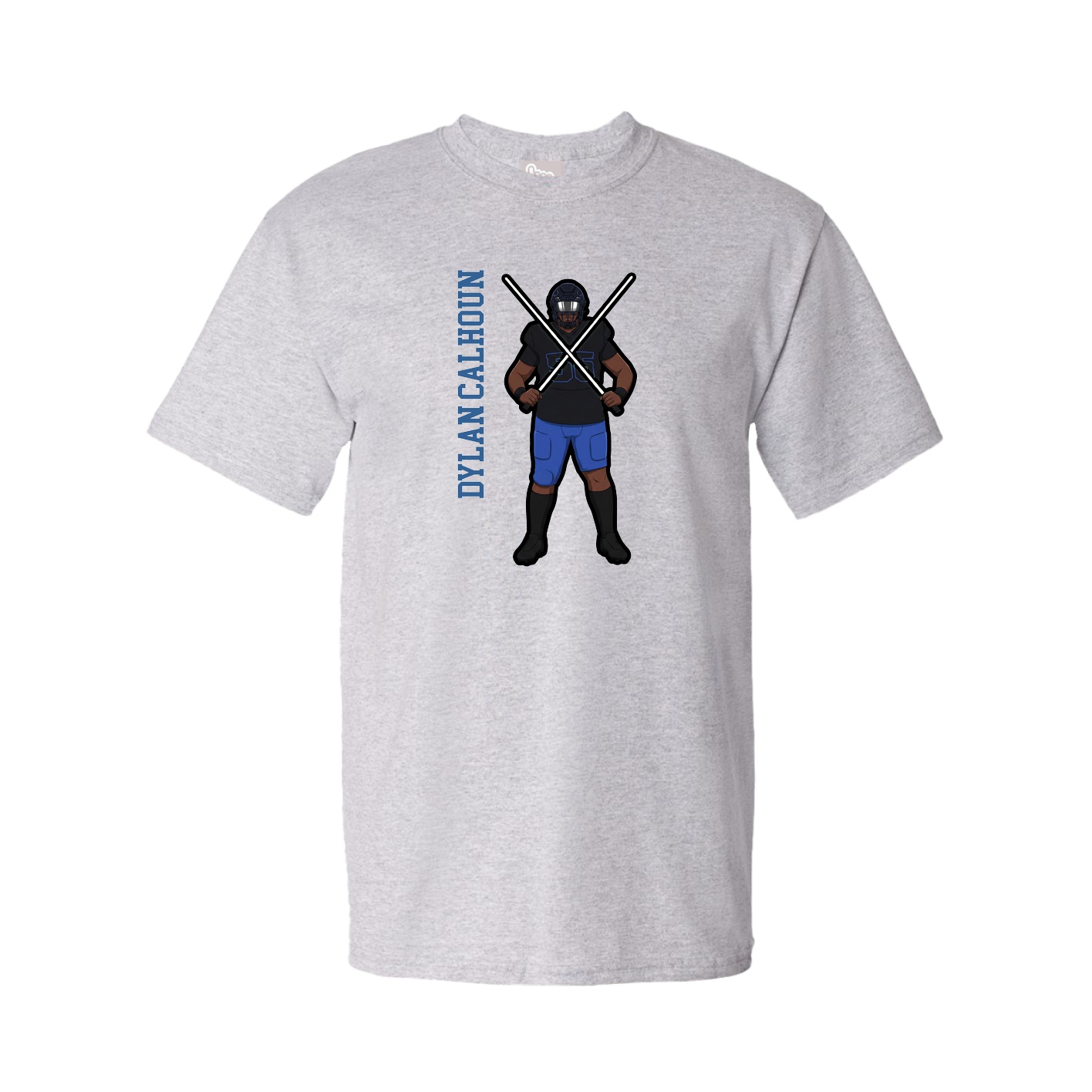 Tee — Name Vertical in Grey
