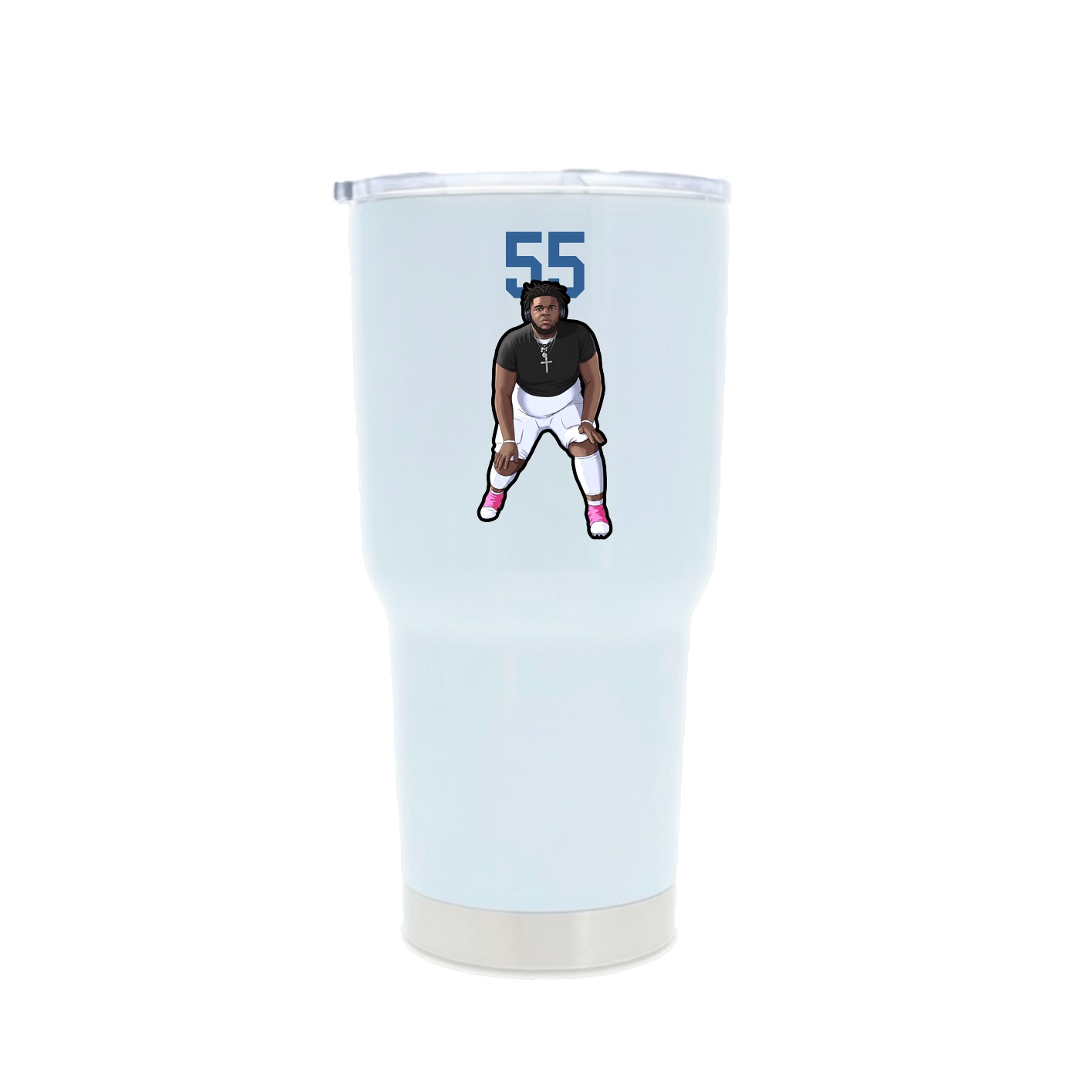 30oz Stainless Steel Tumbler — Number Top in White