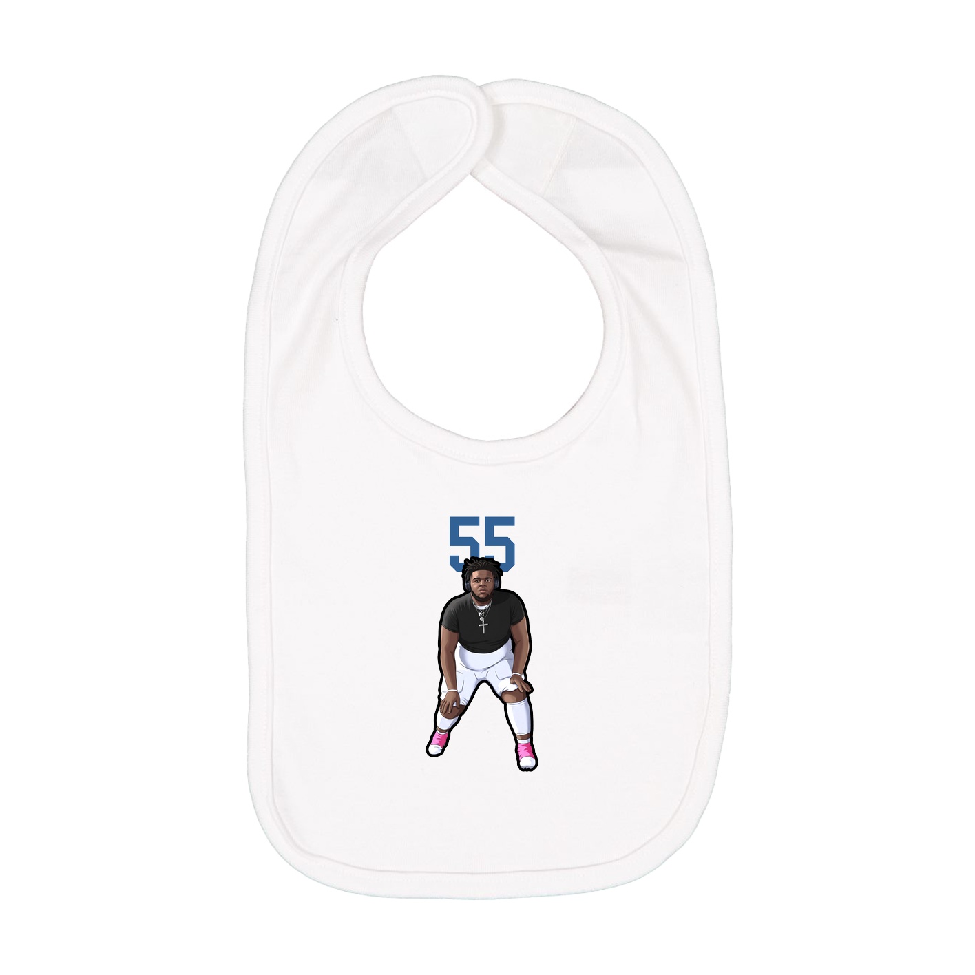 Infant Bib — Number Top in White