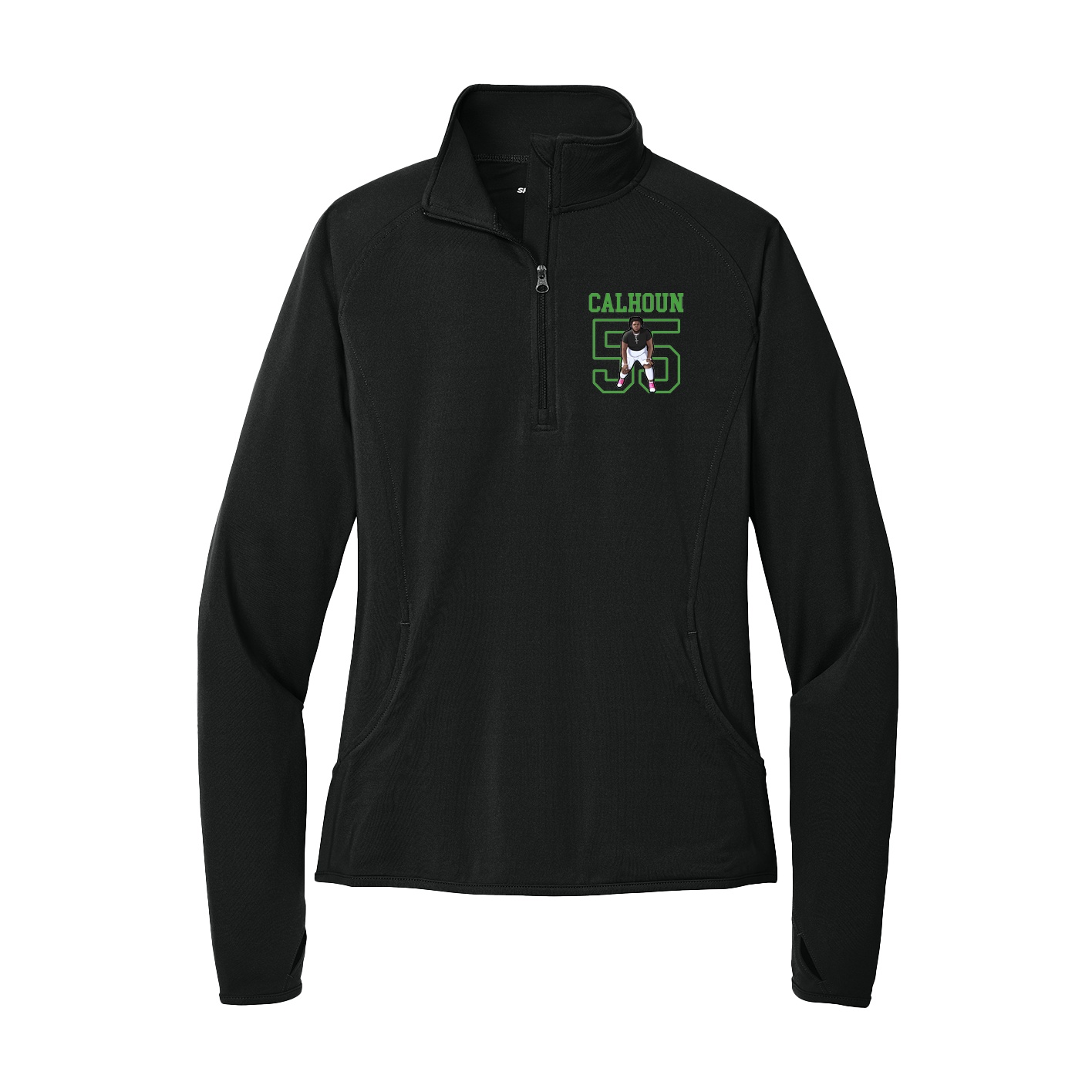 Women's Q-Zip Pullover — Shirsey in Black