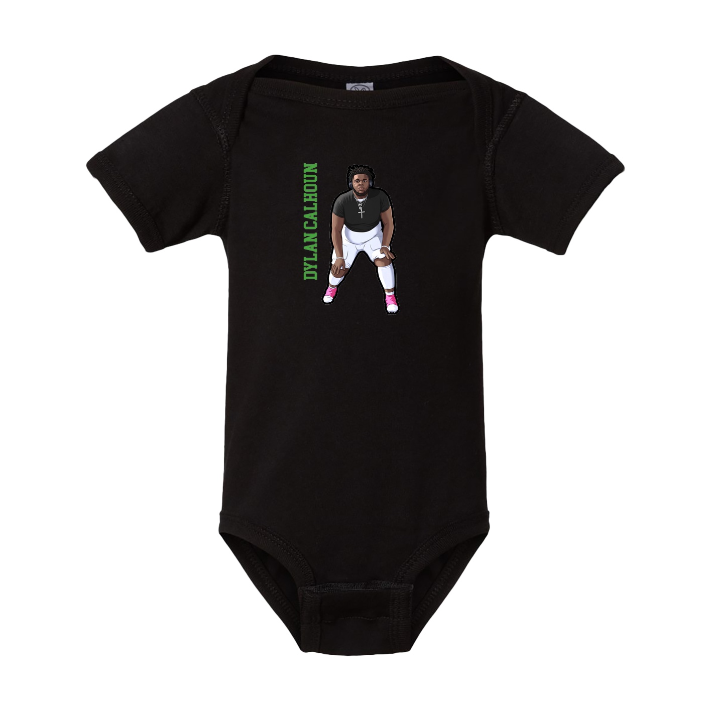 Baby Onesie — Name Vertical in Black