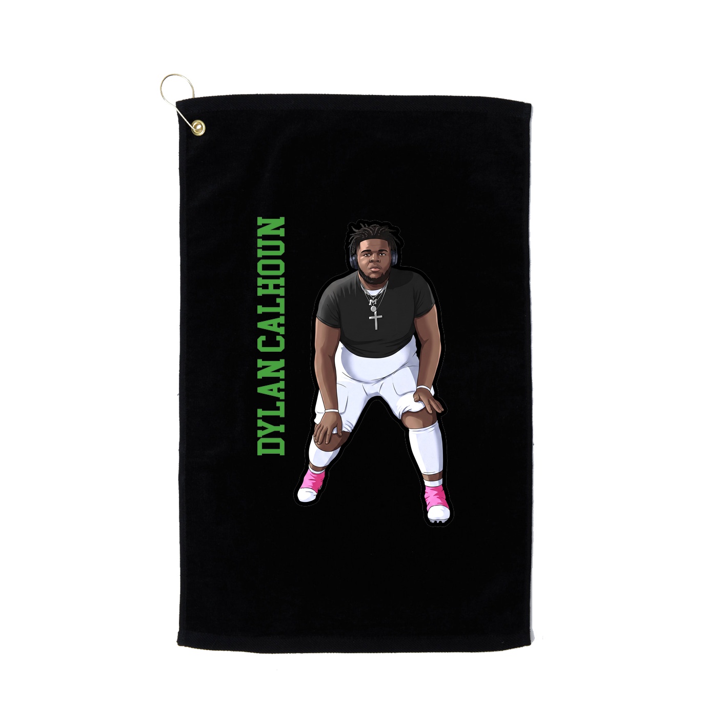 Golf Towel — Name Vertical in Black
