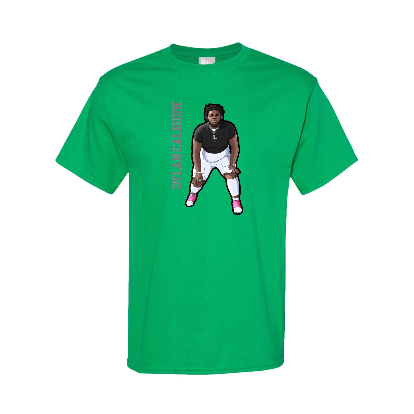 Youth Tee — Name Vertical in Green