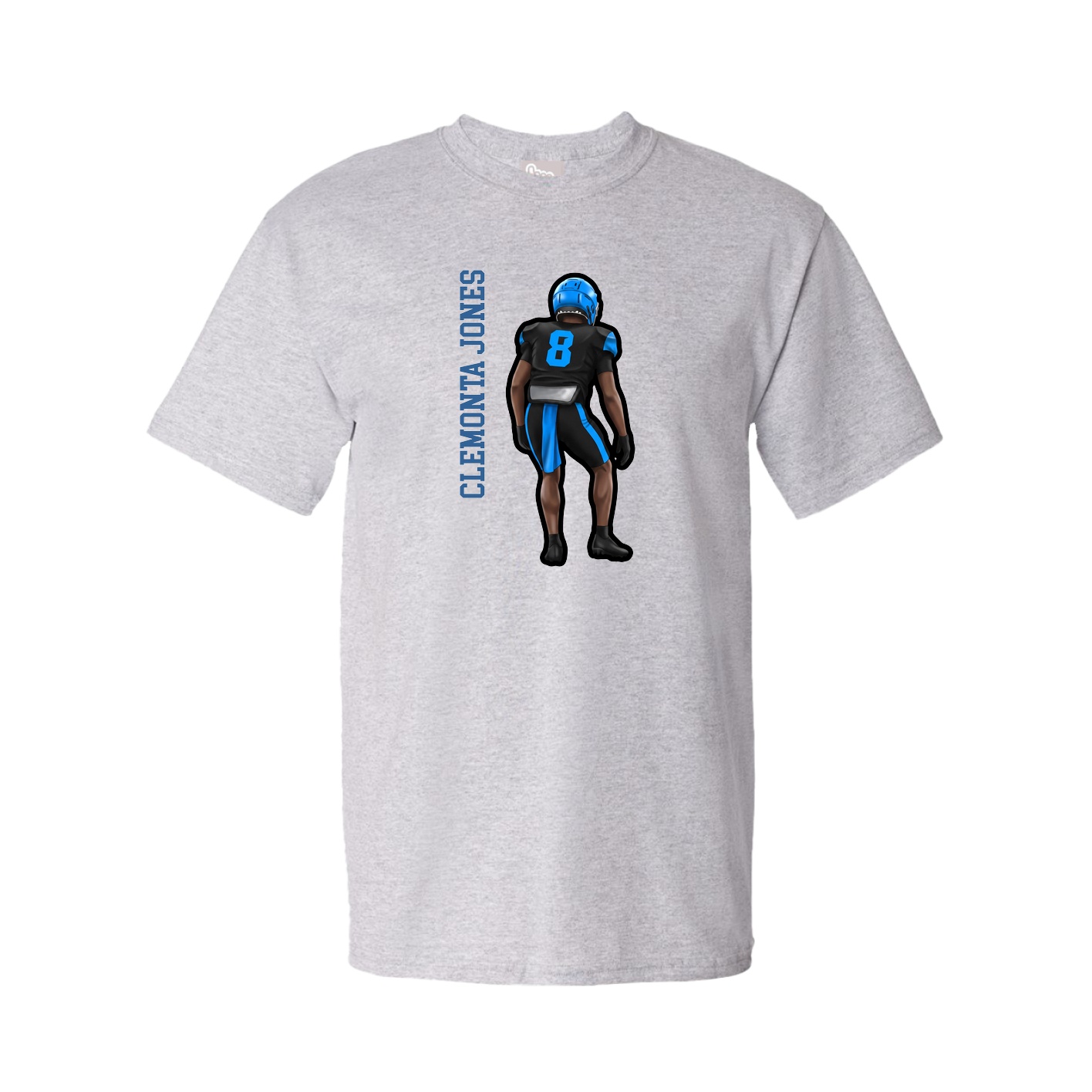 Tee — Name Vertical in Grey