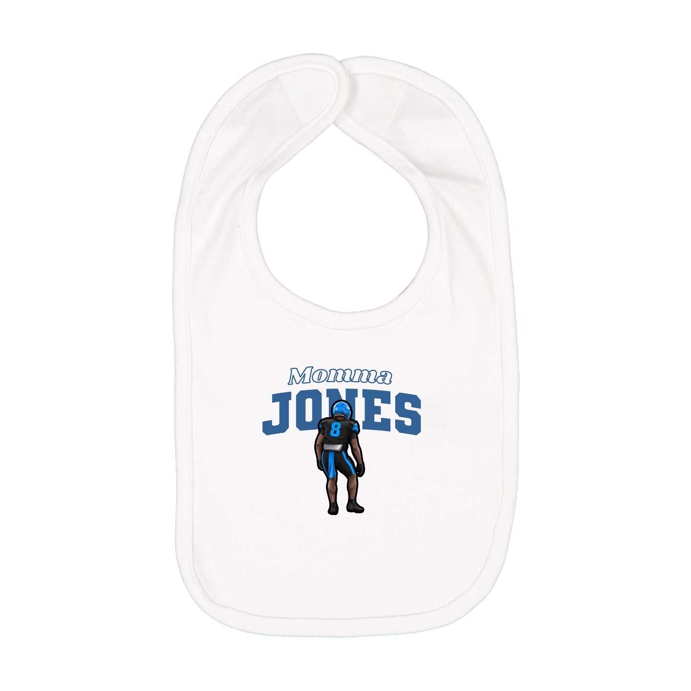 Infant Bib — Mothers Day Block in White