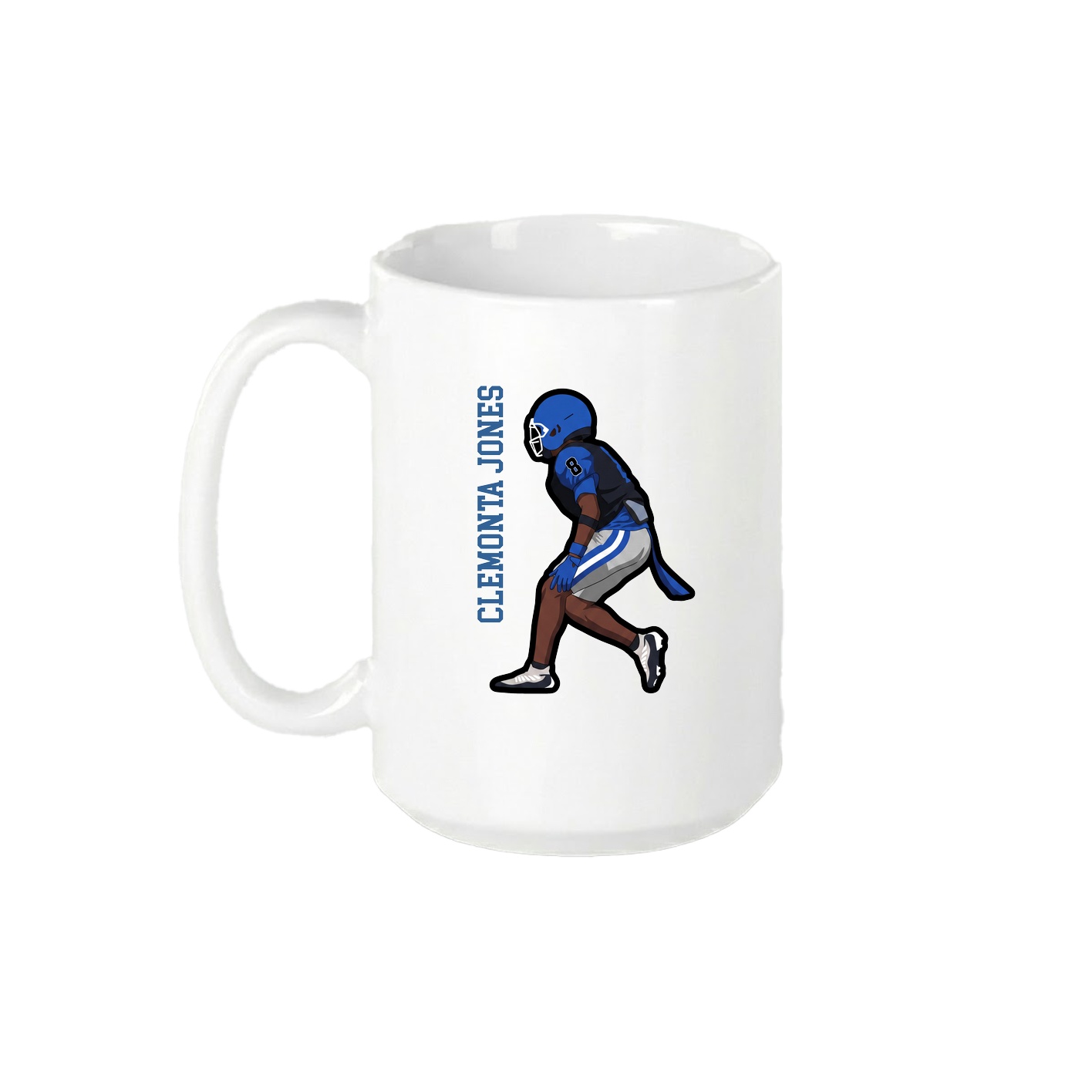 15oz Coffee Mug — Name Vertical in White