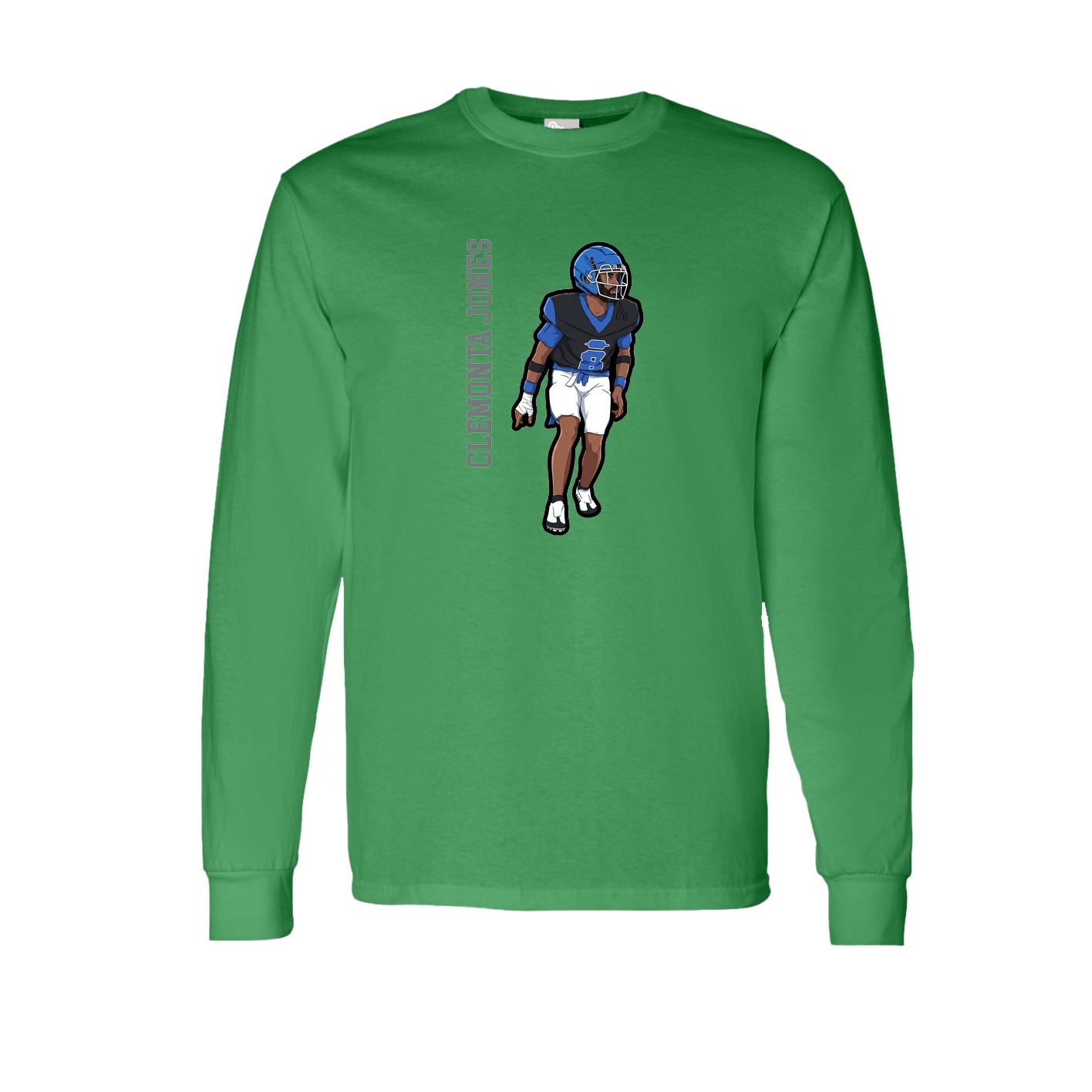 Long Sleeve Tee — Name Vertical in Green