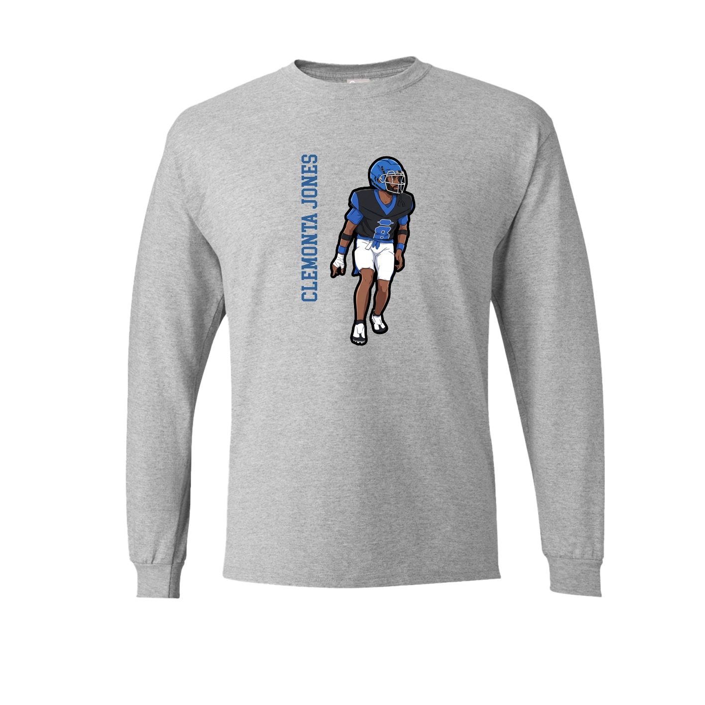 Long Sleeve Tee — Name Vertical in Grey