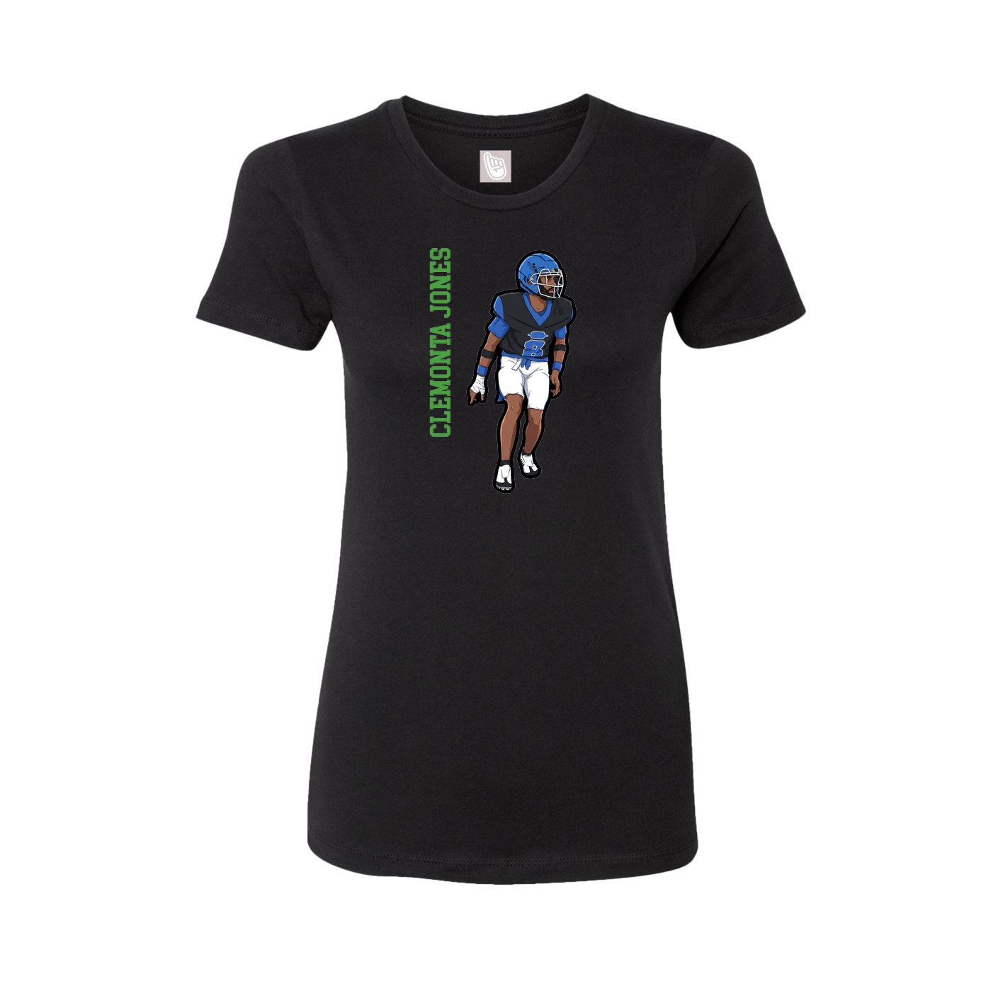Womens Tee — Name Vertical in Black