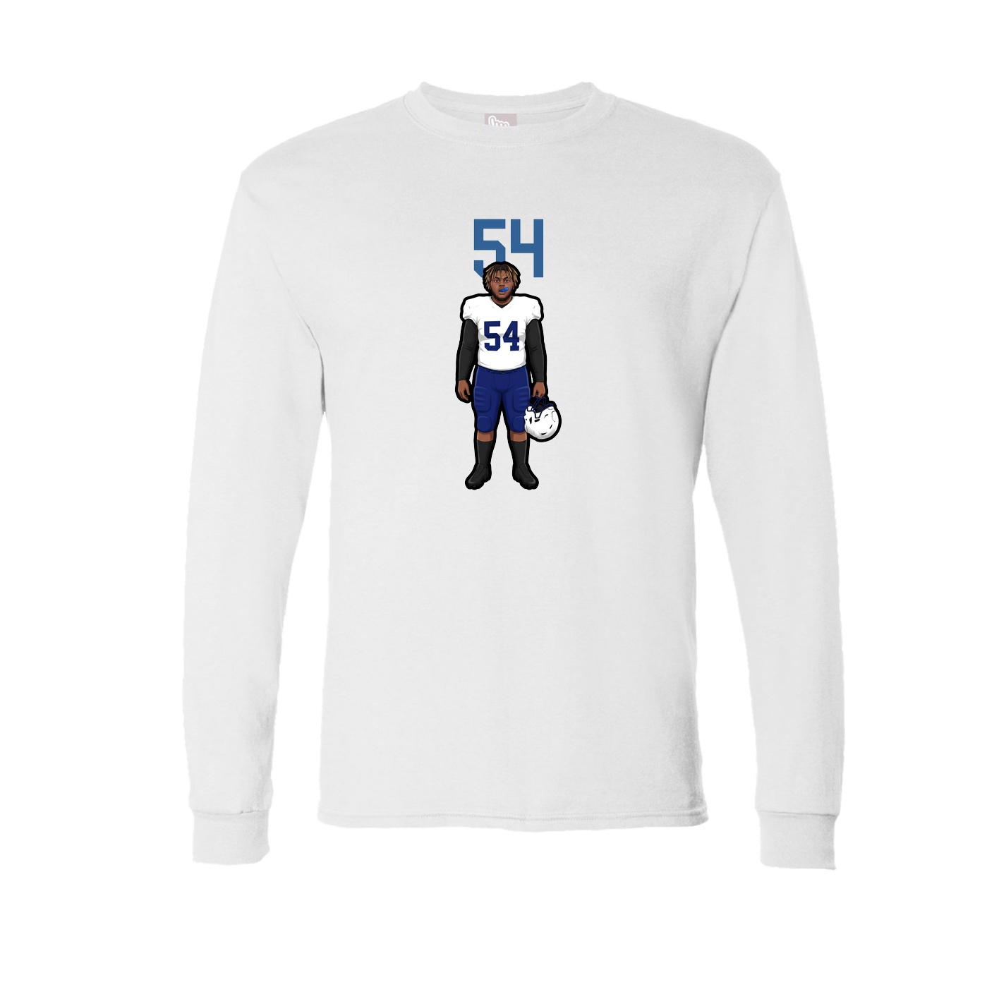 Long Sleeve Tee — Number Top in White
