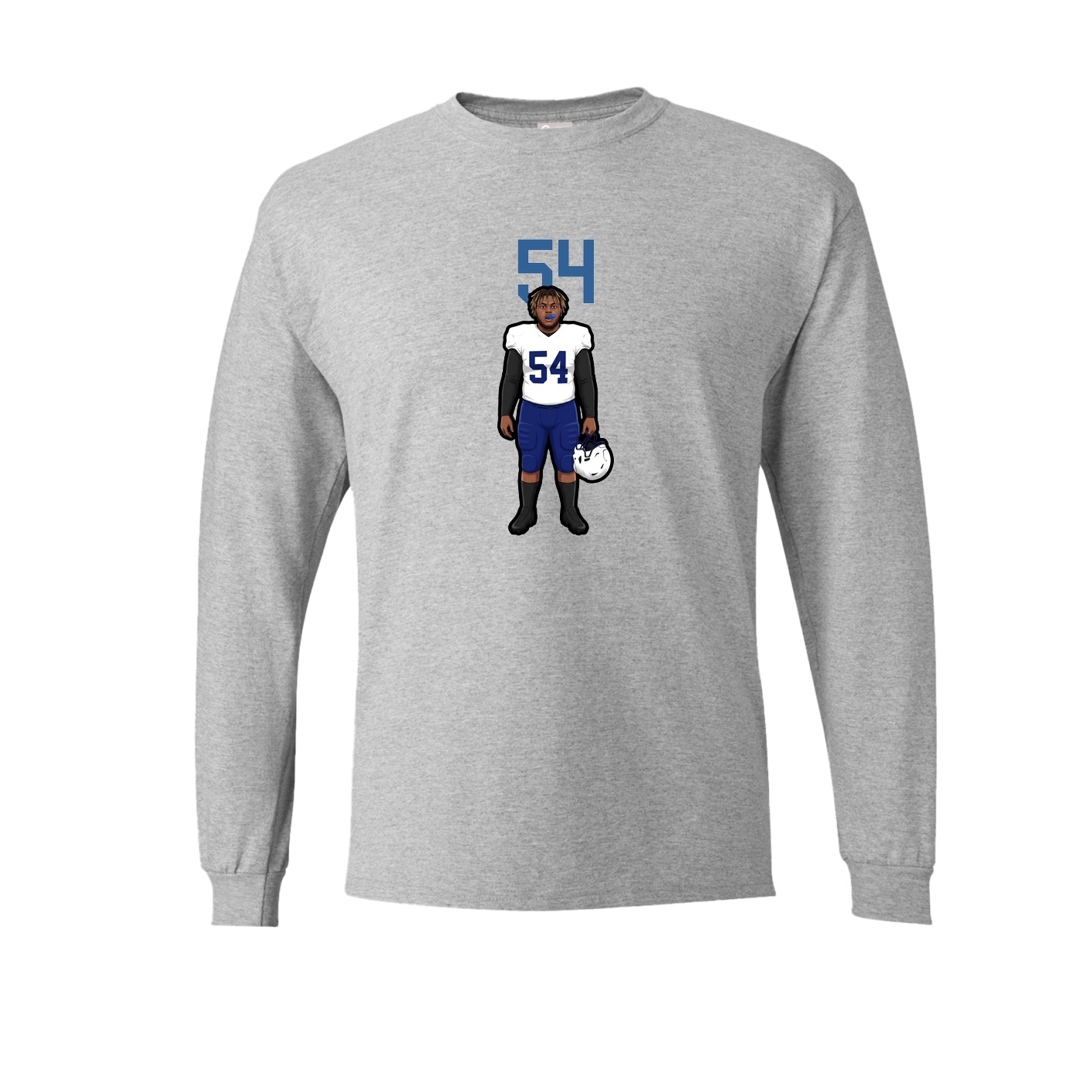 Long Sleeve Tee — Number Top in Grey
