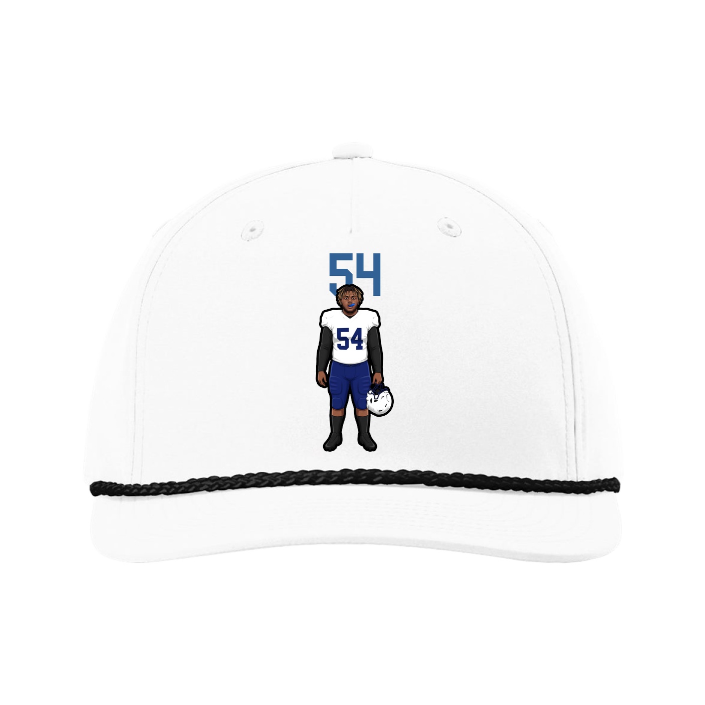 Five-Panel Classic Rope Cap — Number Top in White
